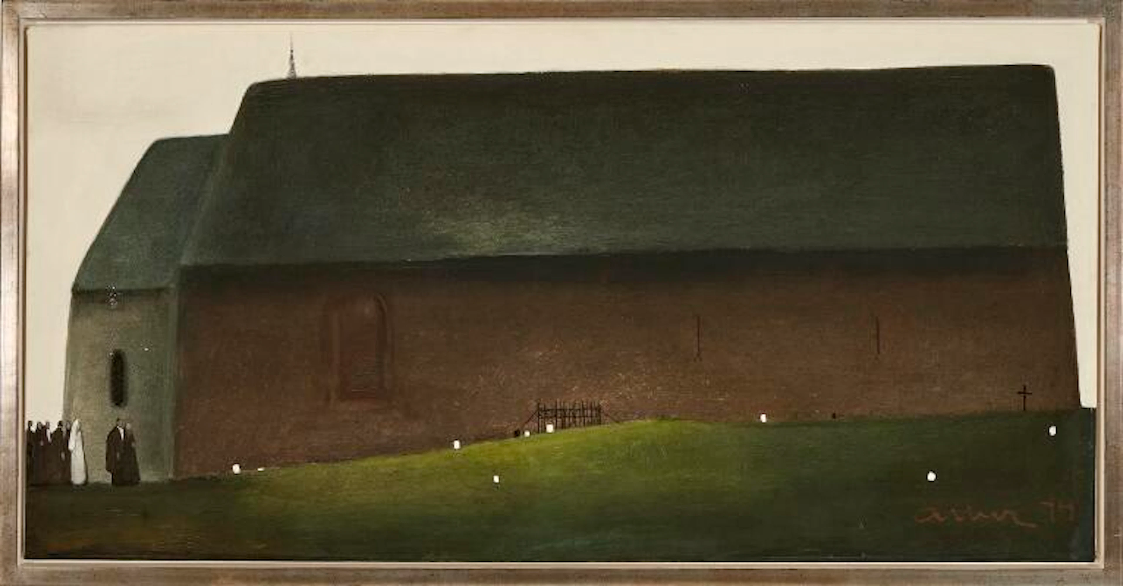 Albert Bertelsen: Wedding couple. Signed monogram 74. Oil on canvas.