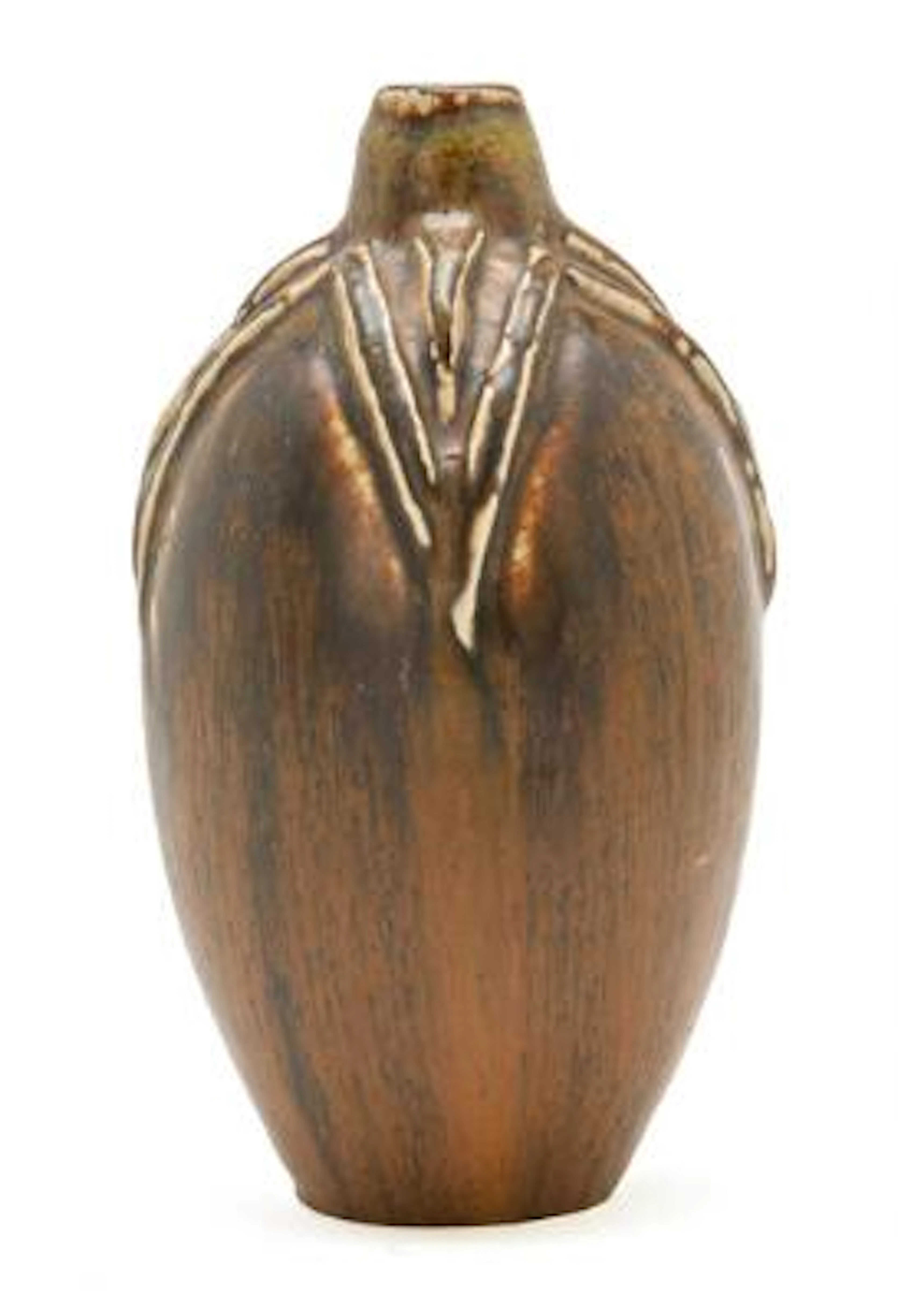 Axel Salto: A stoneware vase modelled with a small mouth and upper