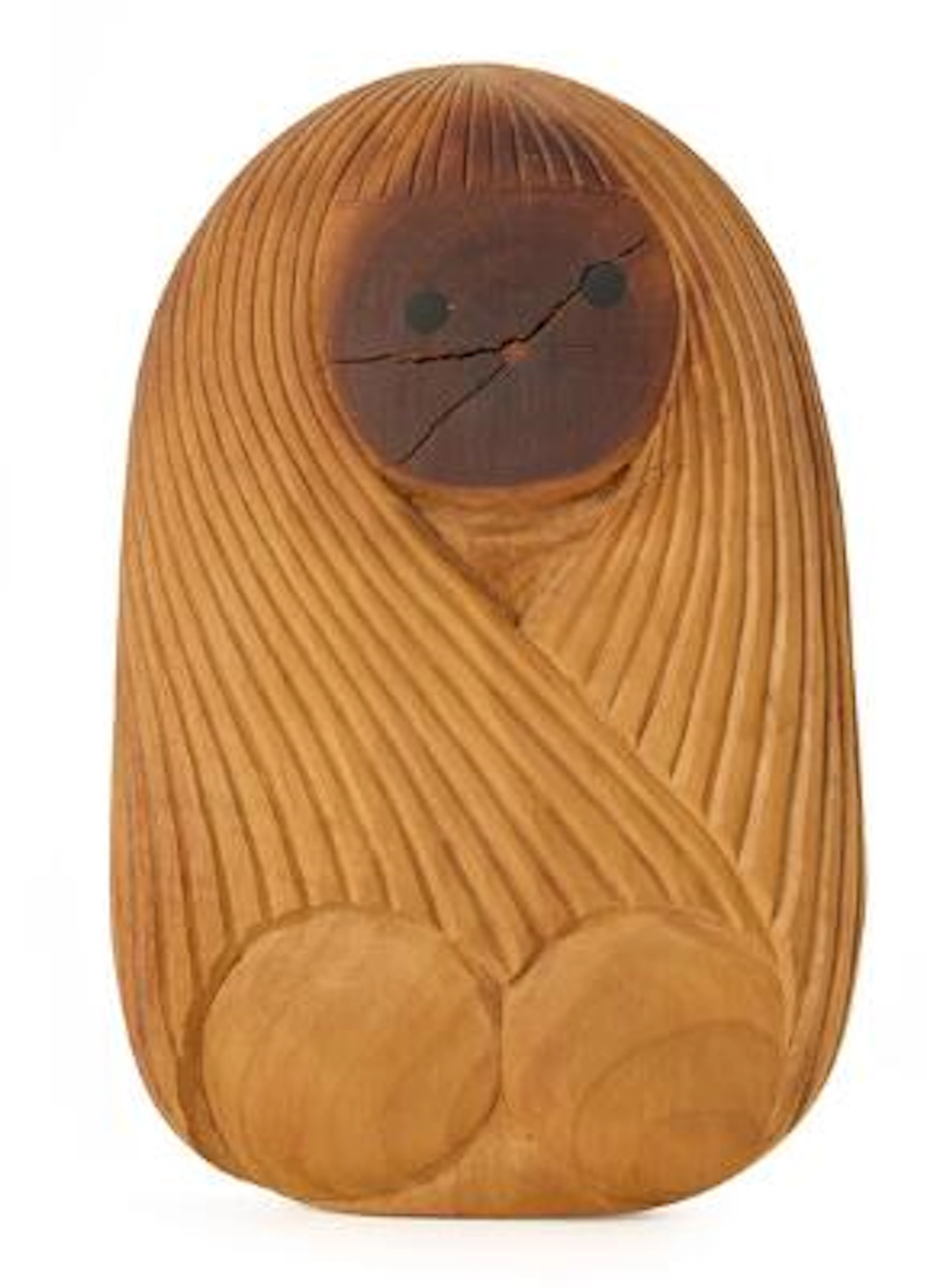 Jacob Hermann: Wooden wall figure in shape of a woman. H. 20 cm. W.