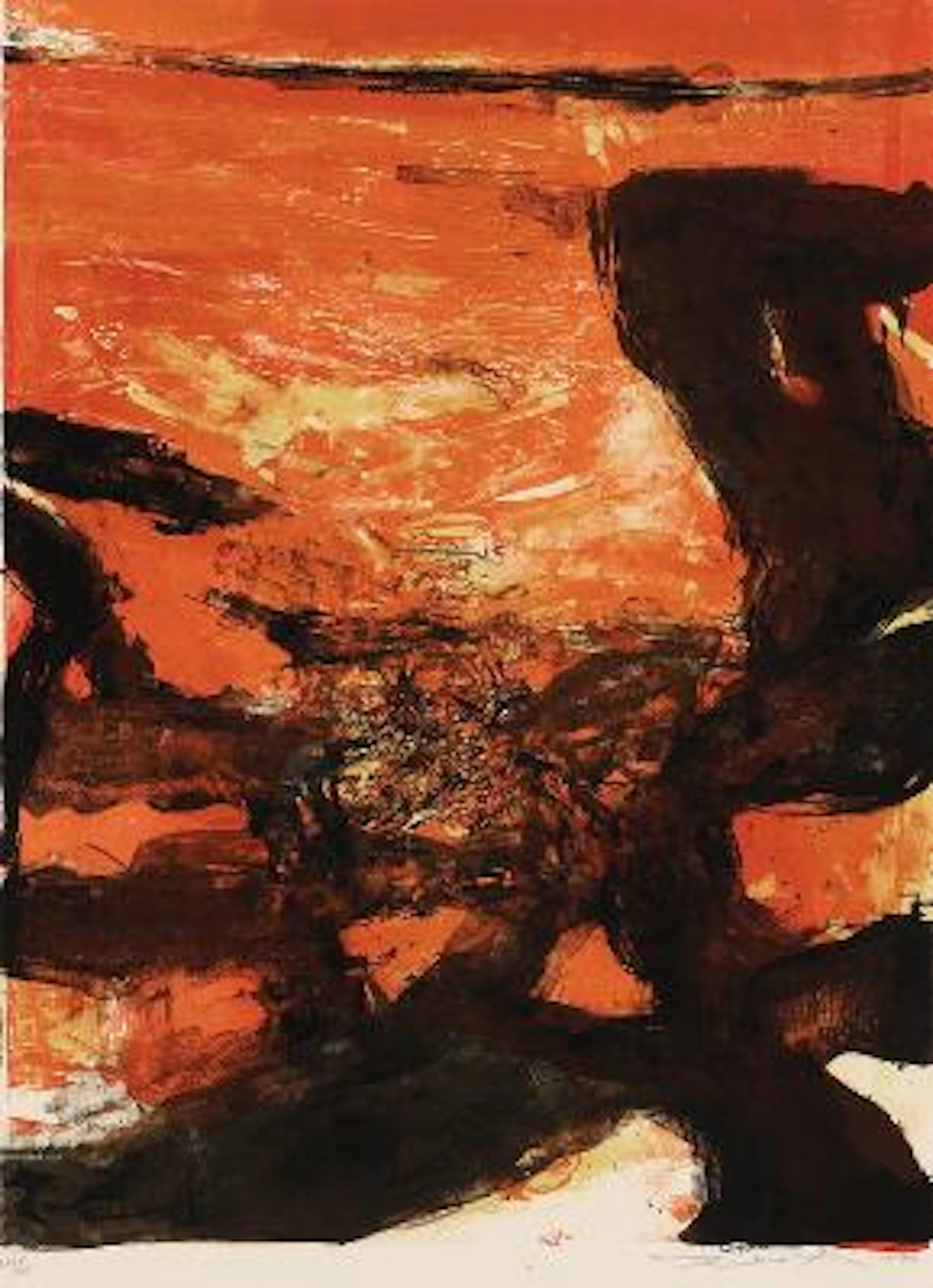 Zao Wou-Ki: Untitled. Signed Zao Wou-Ki 78, 133/150. Lithograph in
