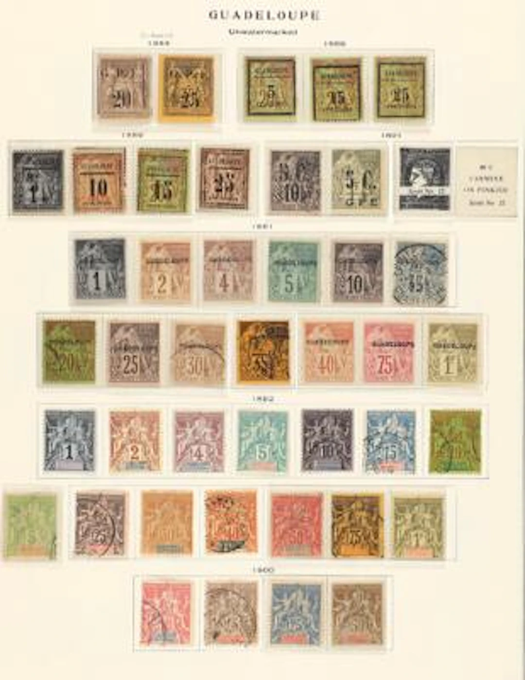 Guadeloupe. 1884-1946. Very fine old collection, nearly complete and