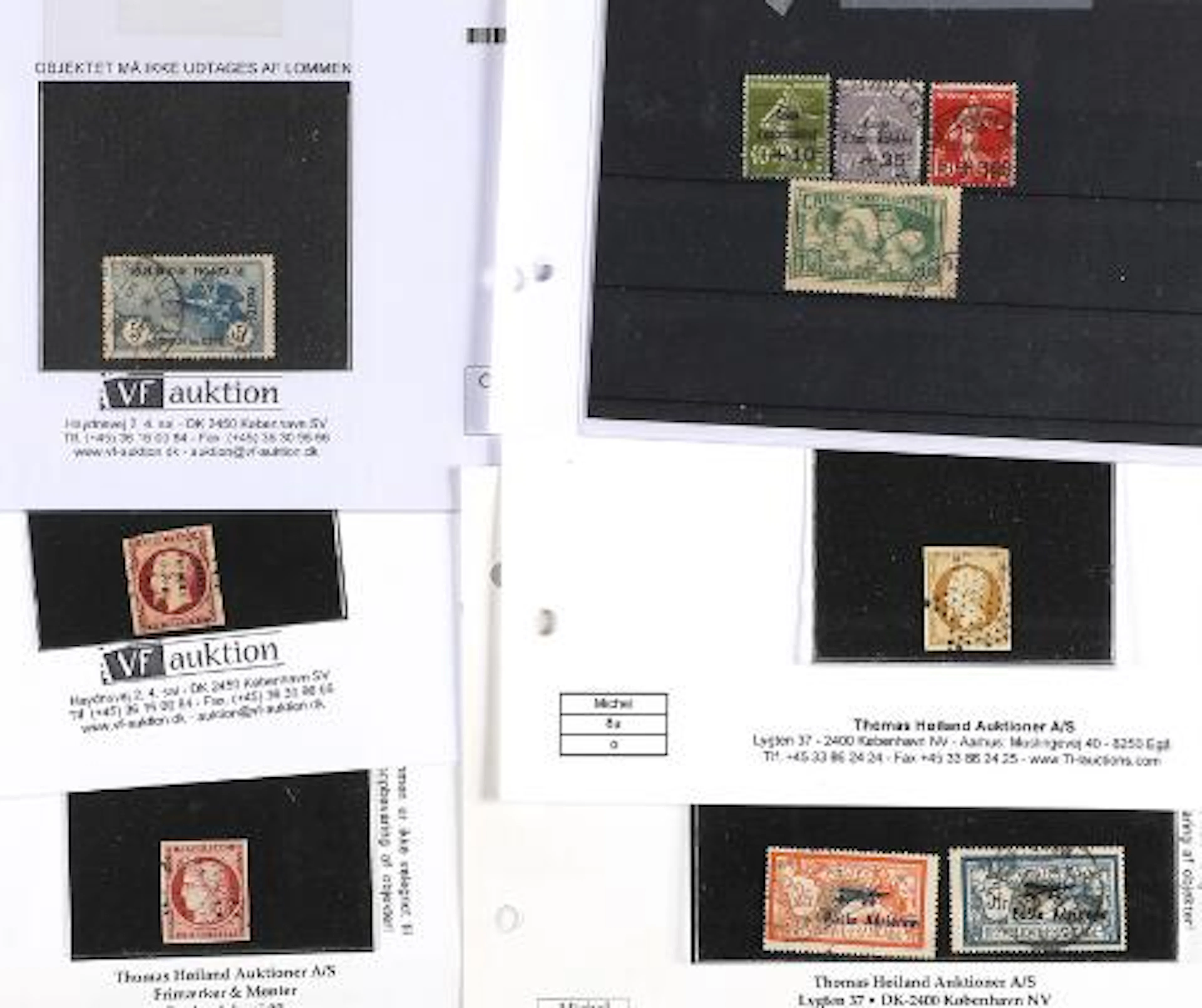 France. Fine original lot with some better stamps on older auction-cards