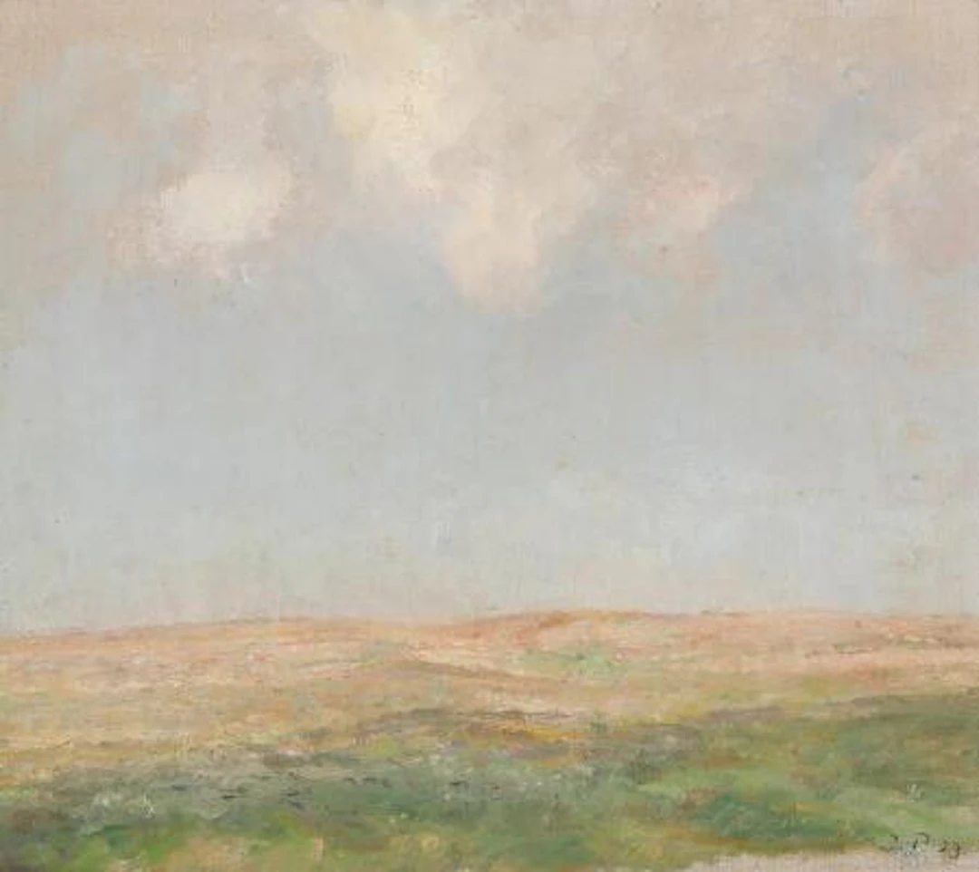 Julius Paulsen: Hilly landscape. Signed and dated J. P. 23. Oil on