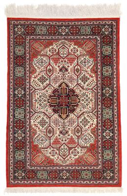 A full silk Qum rug, Persia. Medallion design. Fine quality. Late