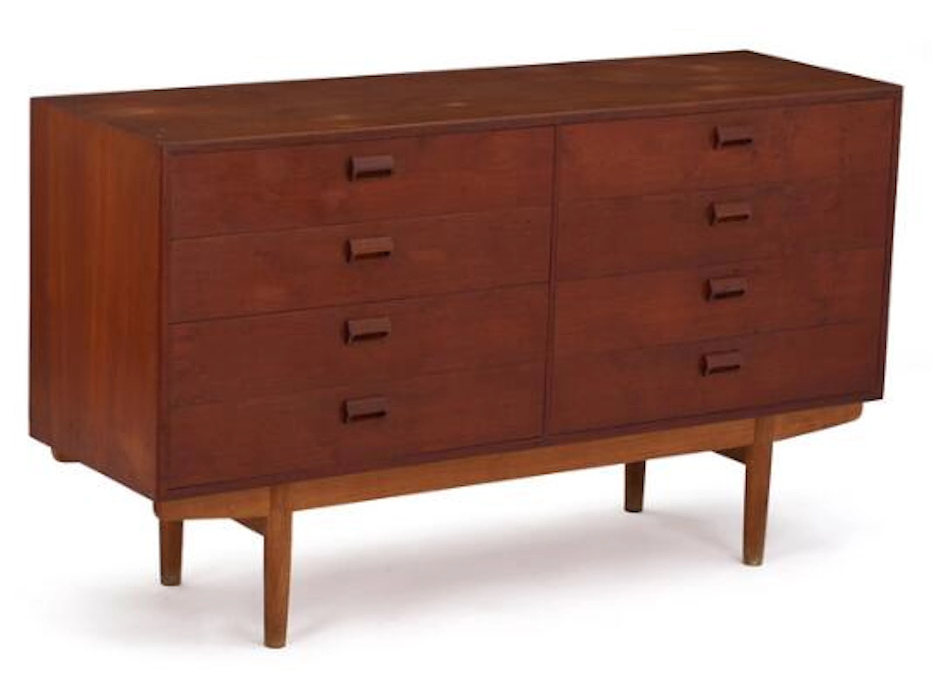 Børge Mogensen: Chest of drawers of teak, frame of oak. Manufactured
