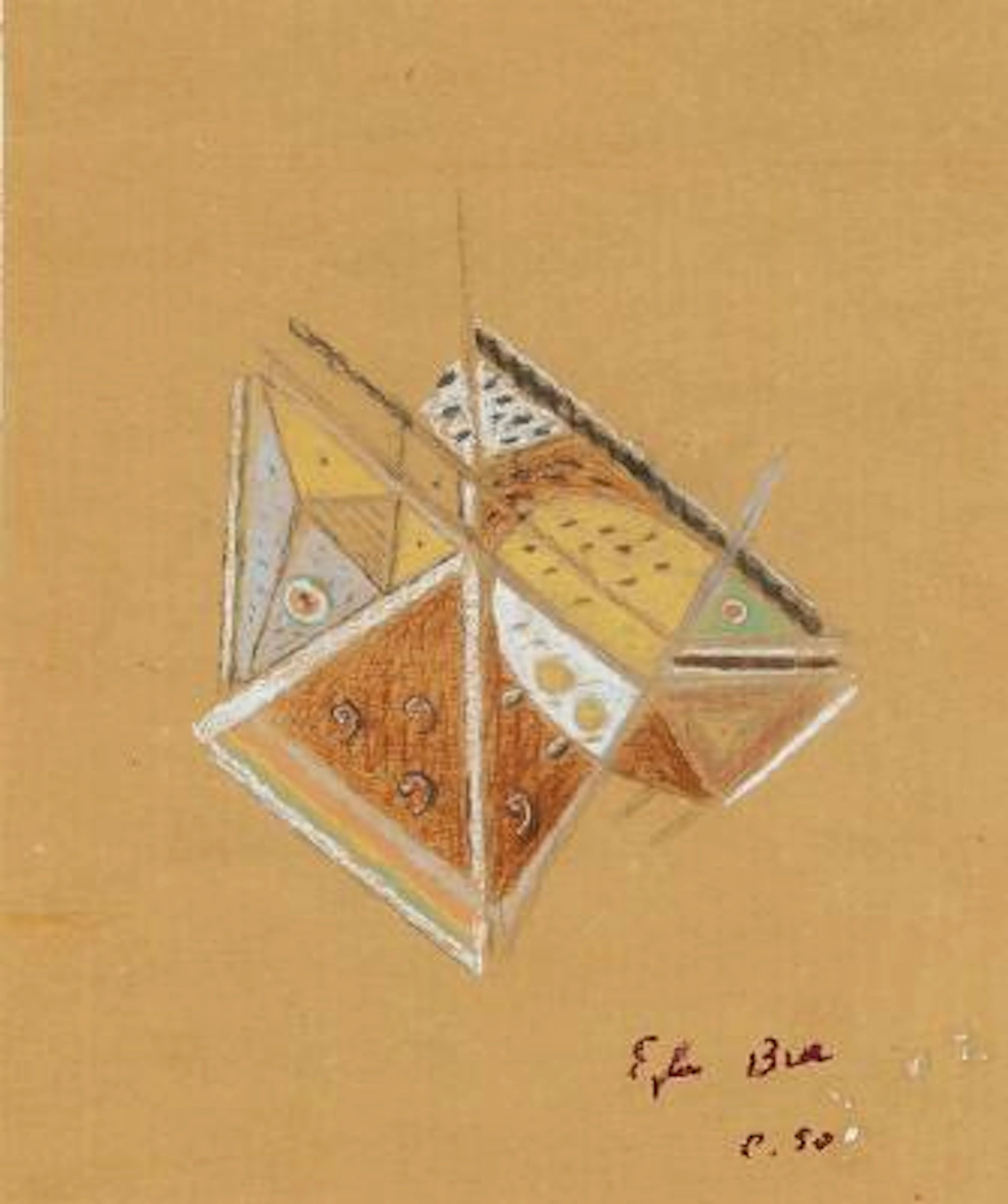 Ejler Bille: Untitled. Signed Ejler Bille, c. 50 (apparently post-dated).