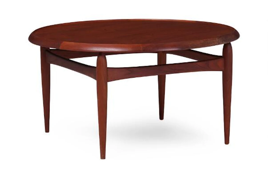 Ejvind A. Johansson: Teak coffee table. Circular, reversible top