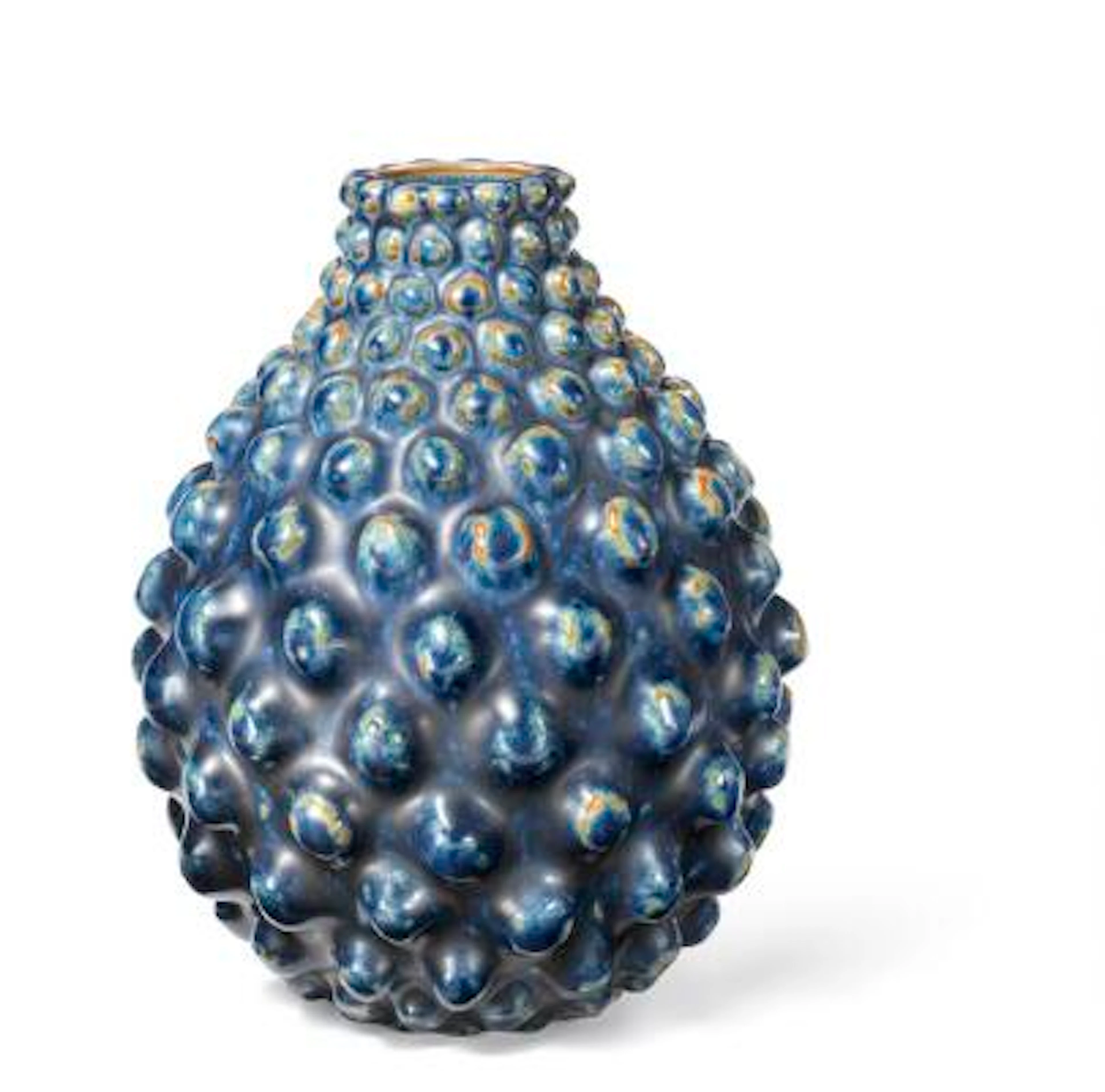 Axel Salto: A round stoneware vase, modelled in budded style. H. 22