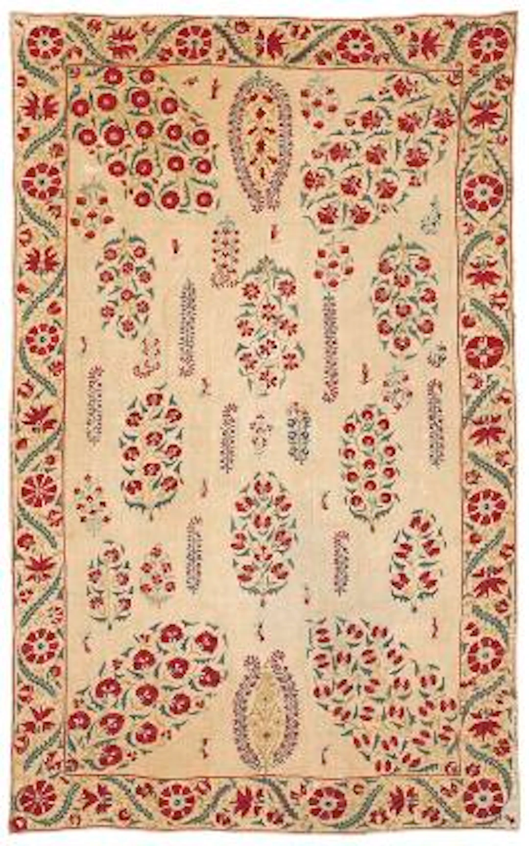 A Nurata Suzani embroidered textile, Central Asia, South West Uzbekistan.