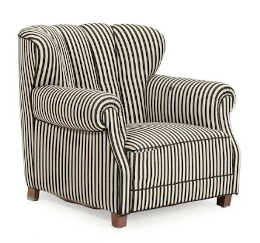 Fritz Hansen: Easy chair with stained beech legs, upholstered with