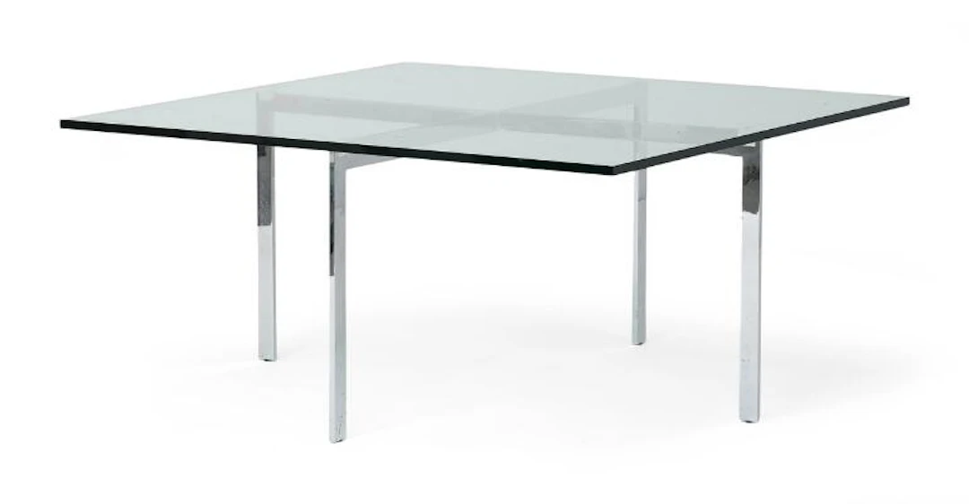 Ludwig Mies van der Rohe: "Barcelona". Quadratic coffee table with
