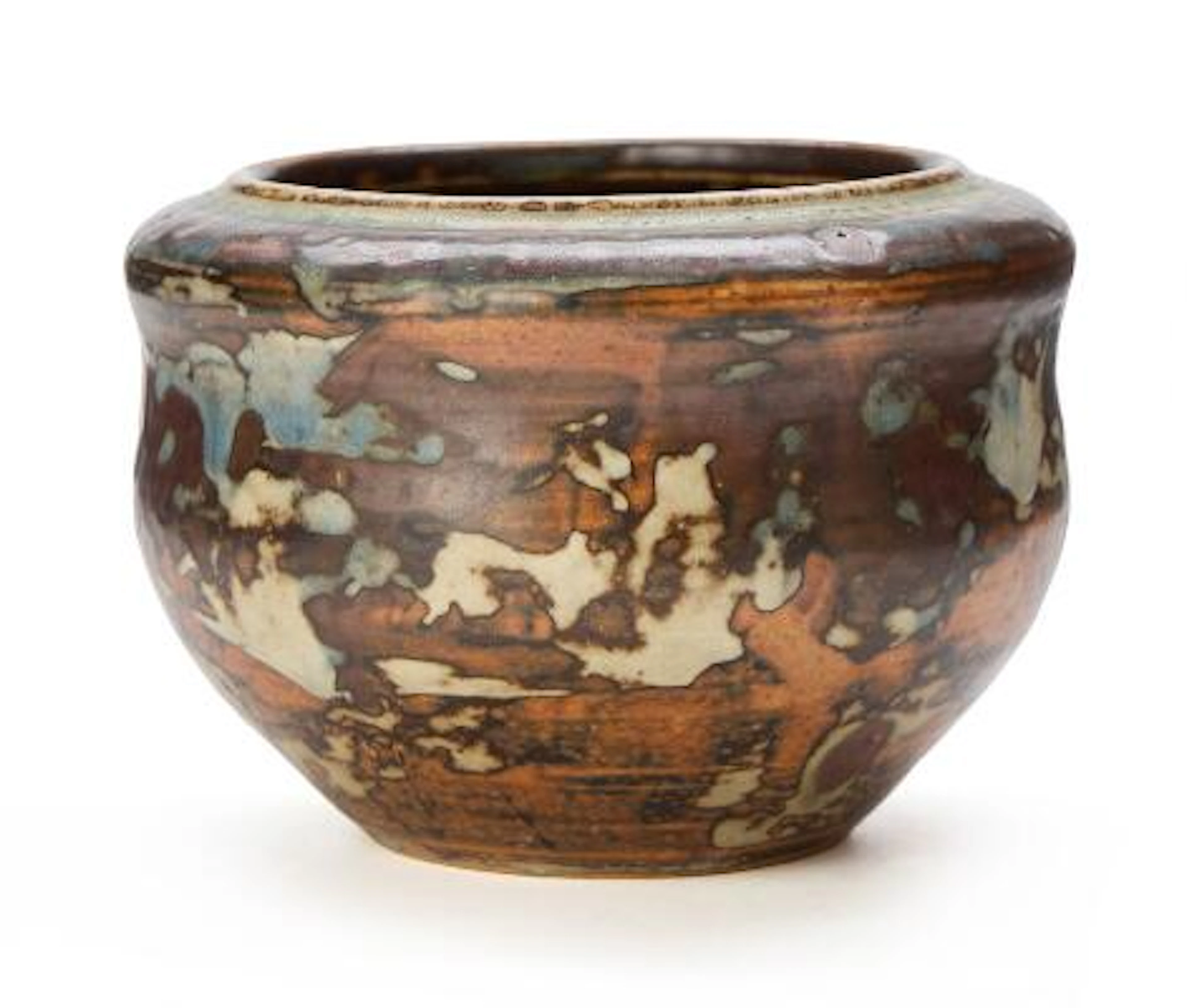 Kgl. P.: A circular bowl of stoneware, decorated with Sung glaze.