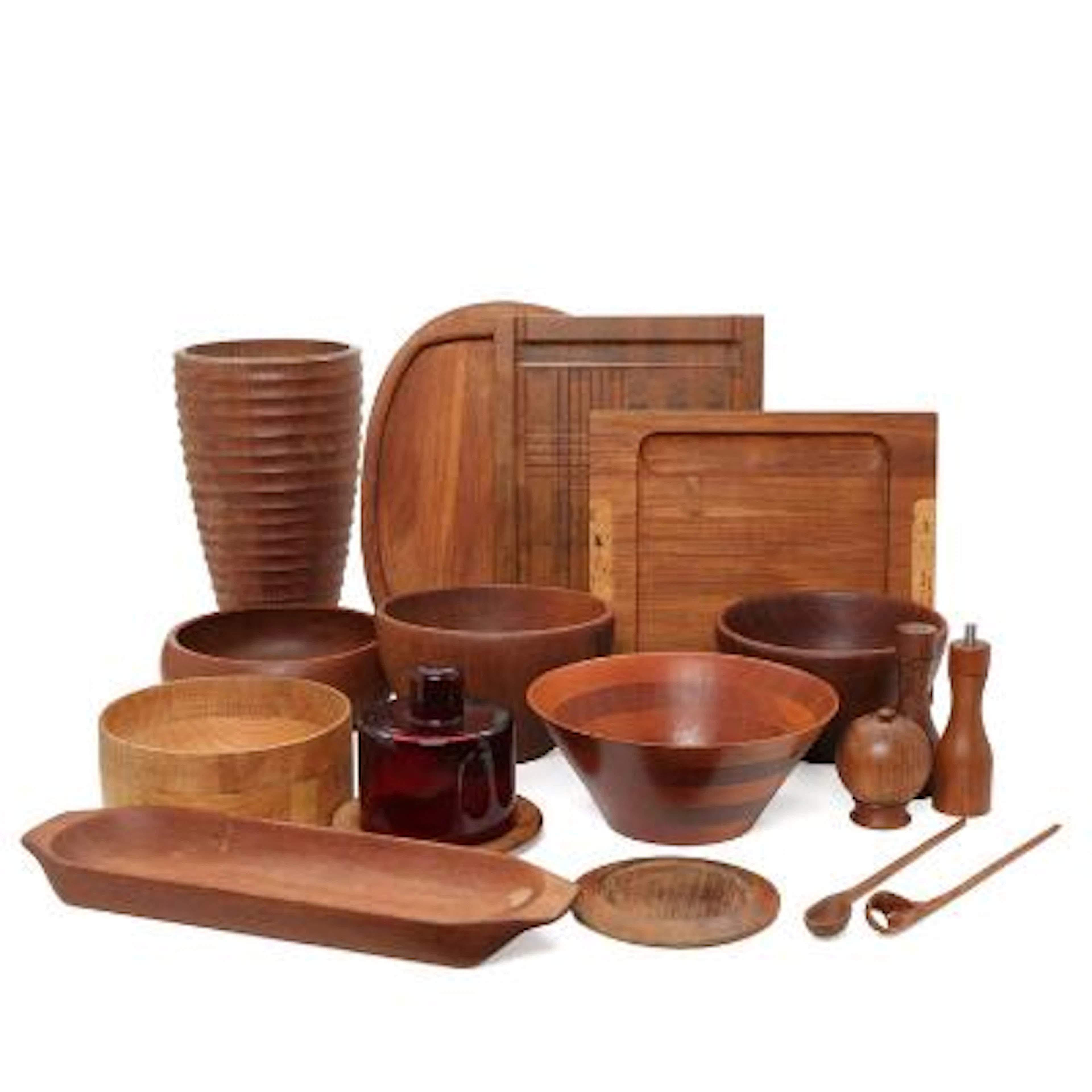 Richard Nissen a.o.: A selection of teak tableware comprising ice