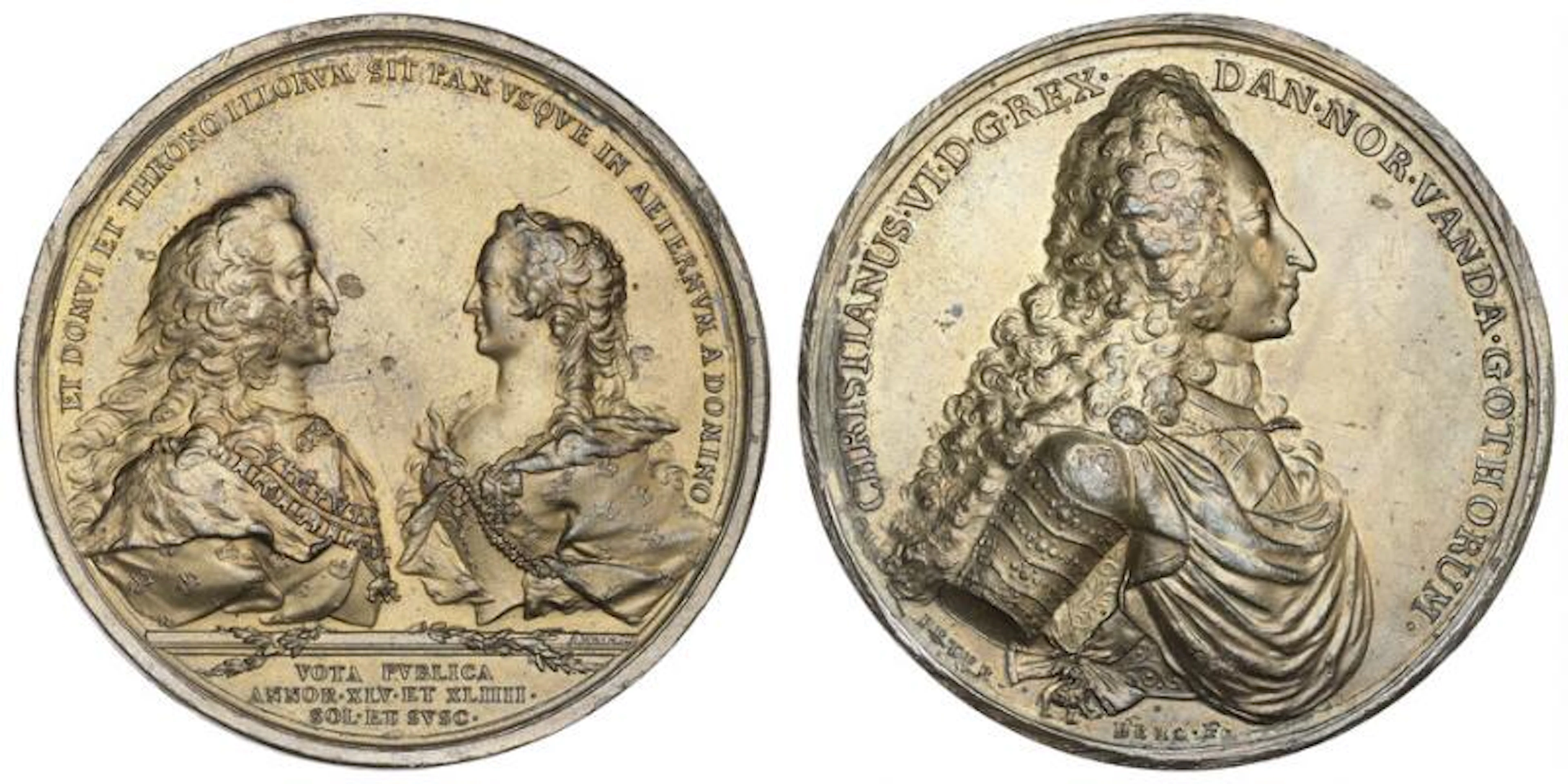 Christian VI, "Den oldenborgske Stamme", Peter Berg, G 329, 73 mm