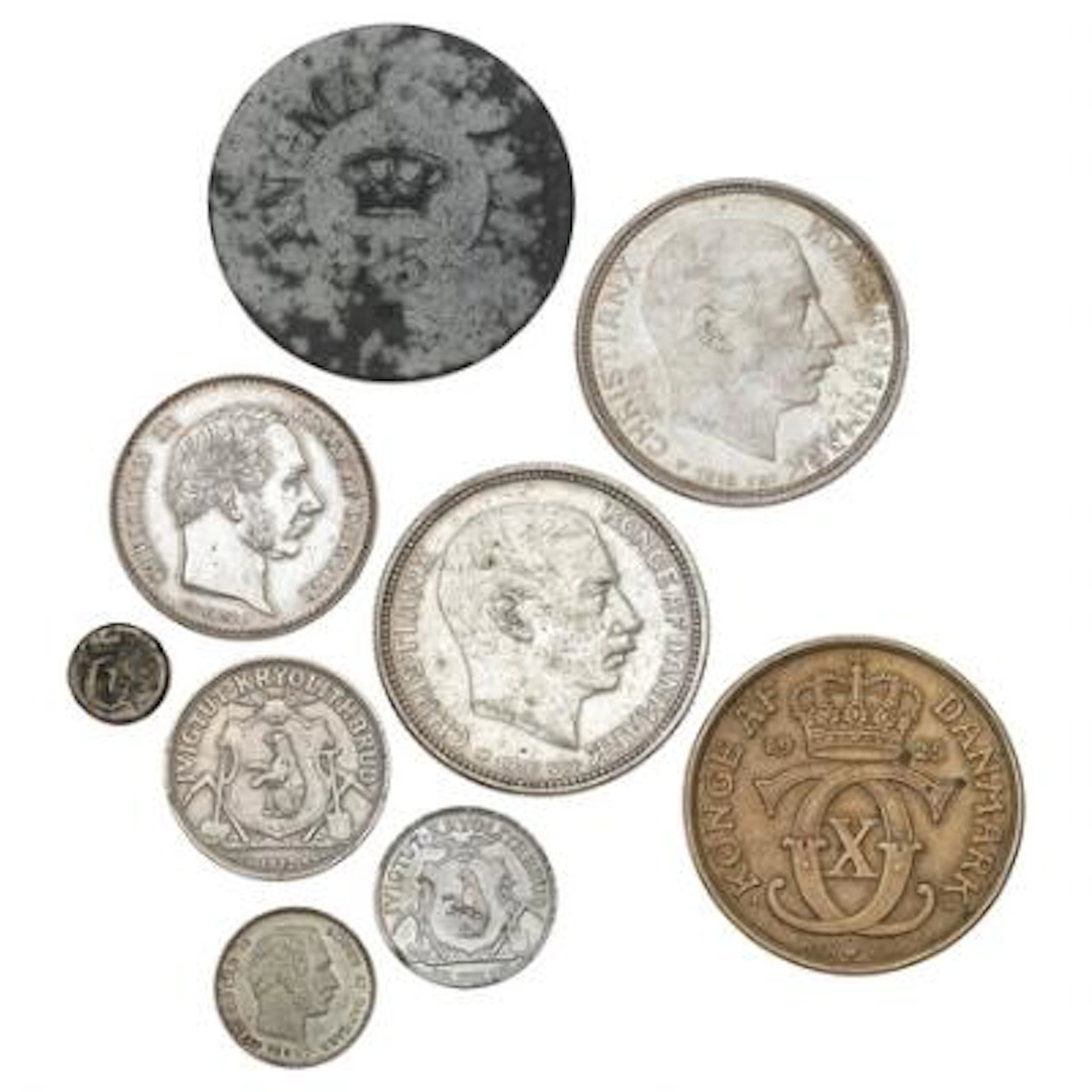 Denmark, collection of coins, as well as some from Greenland, Tranquebar
