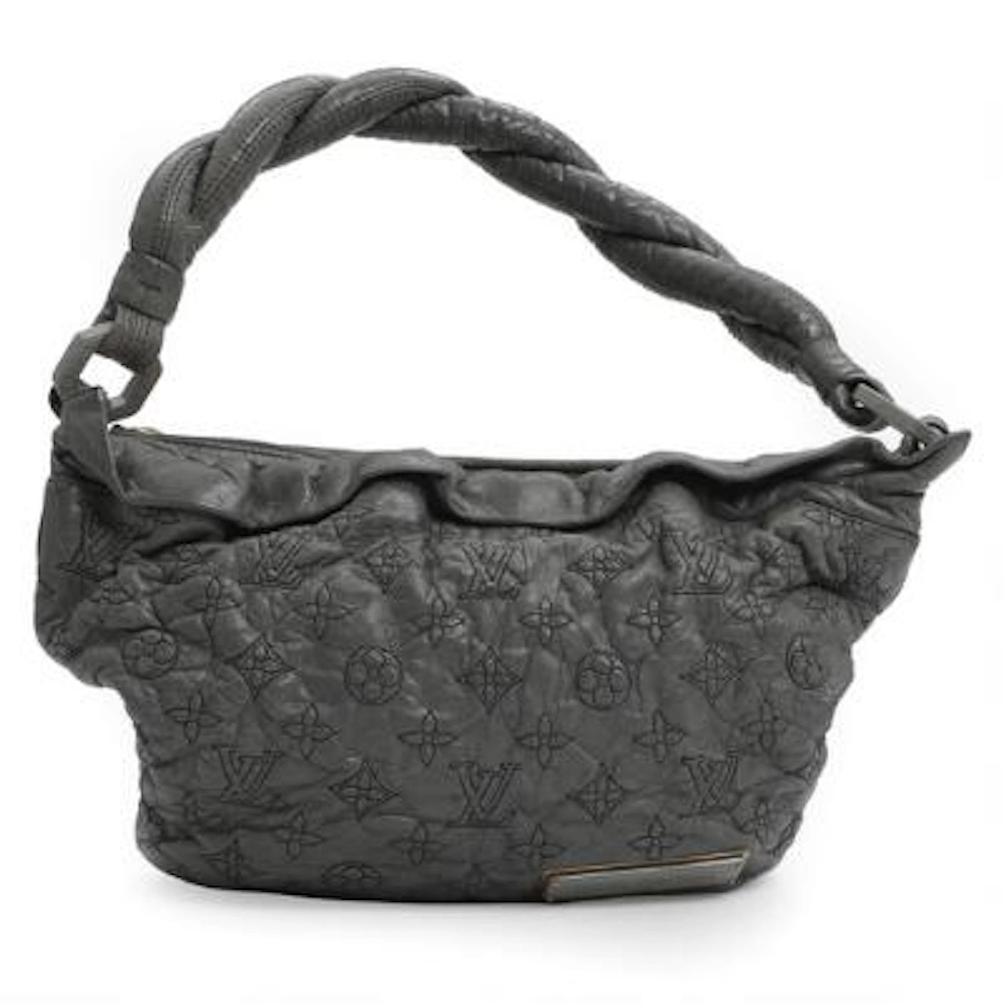 Louis Vuitton: "Olympe Nimbus" of grey monogram leather with gold