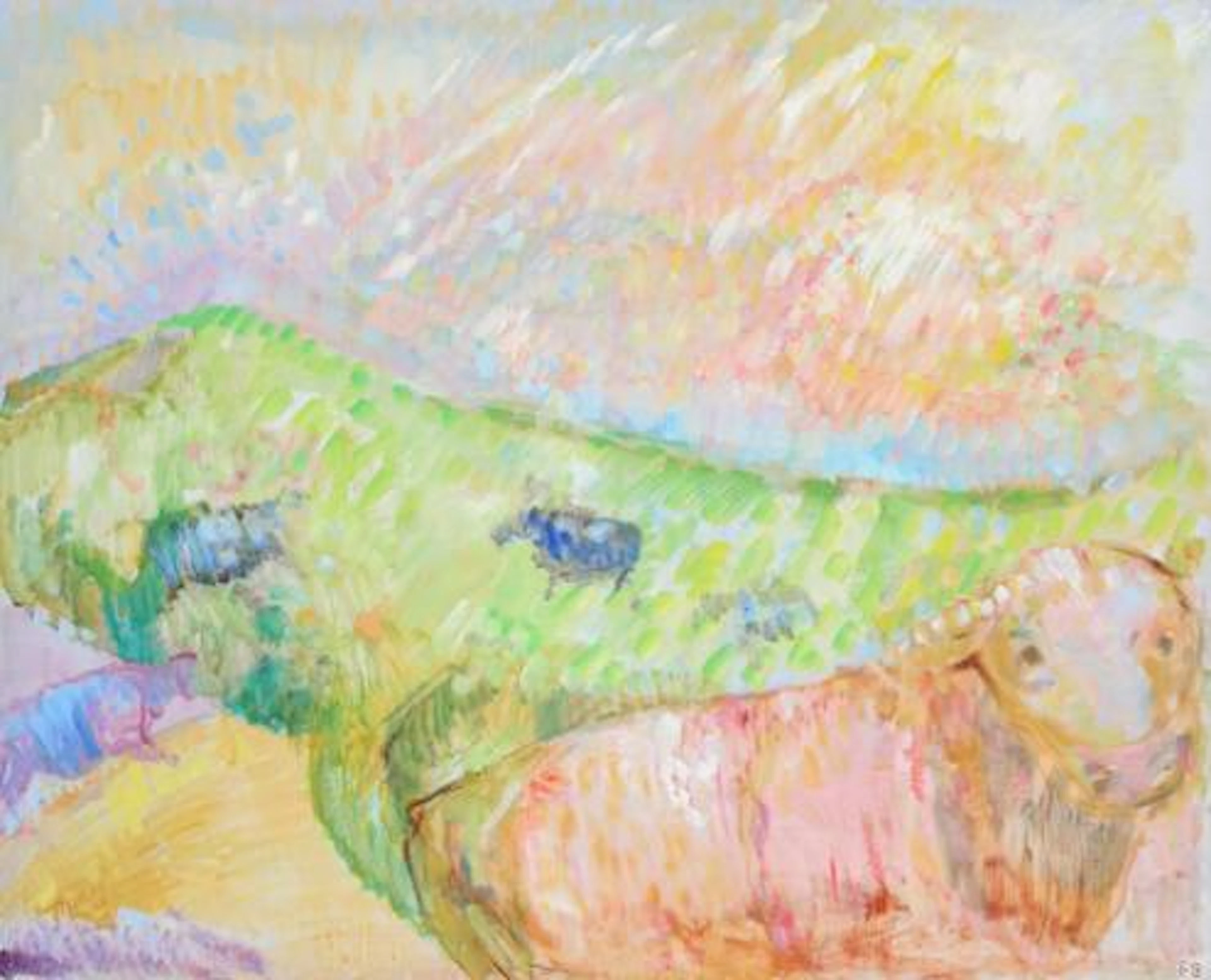 Pia Birkholm: Landscape, 2007. Signed PB and Pia Birkholm with date