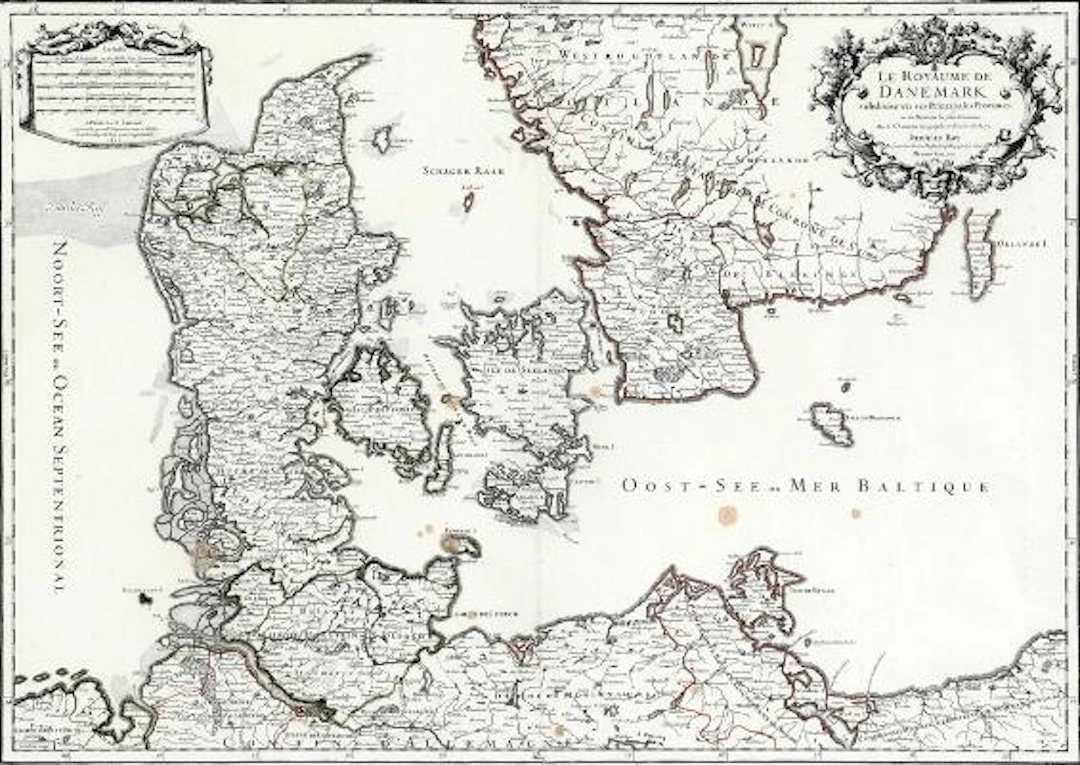 Alexis Hubert Jaillot: "Le Royaume de Danemark". 1695. Handcoloured