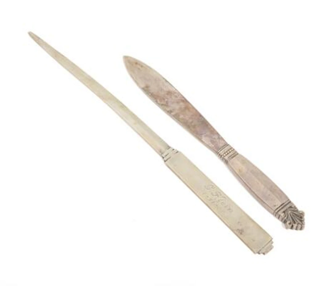 Johan Rohde, a.o.: "Acanthus", a.o. Two paper knives of resp. sterling