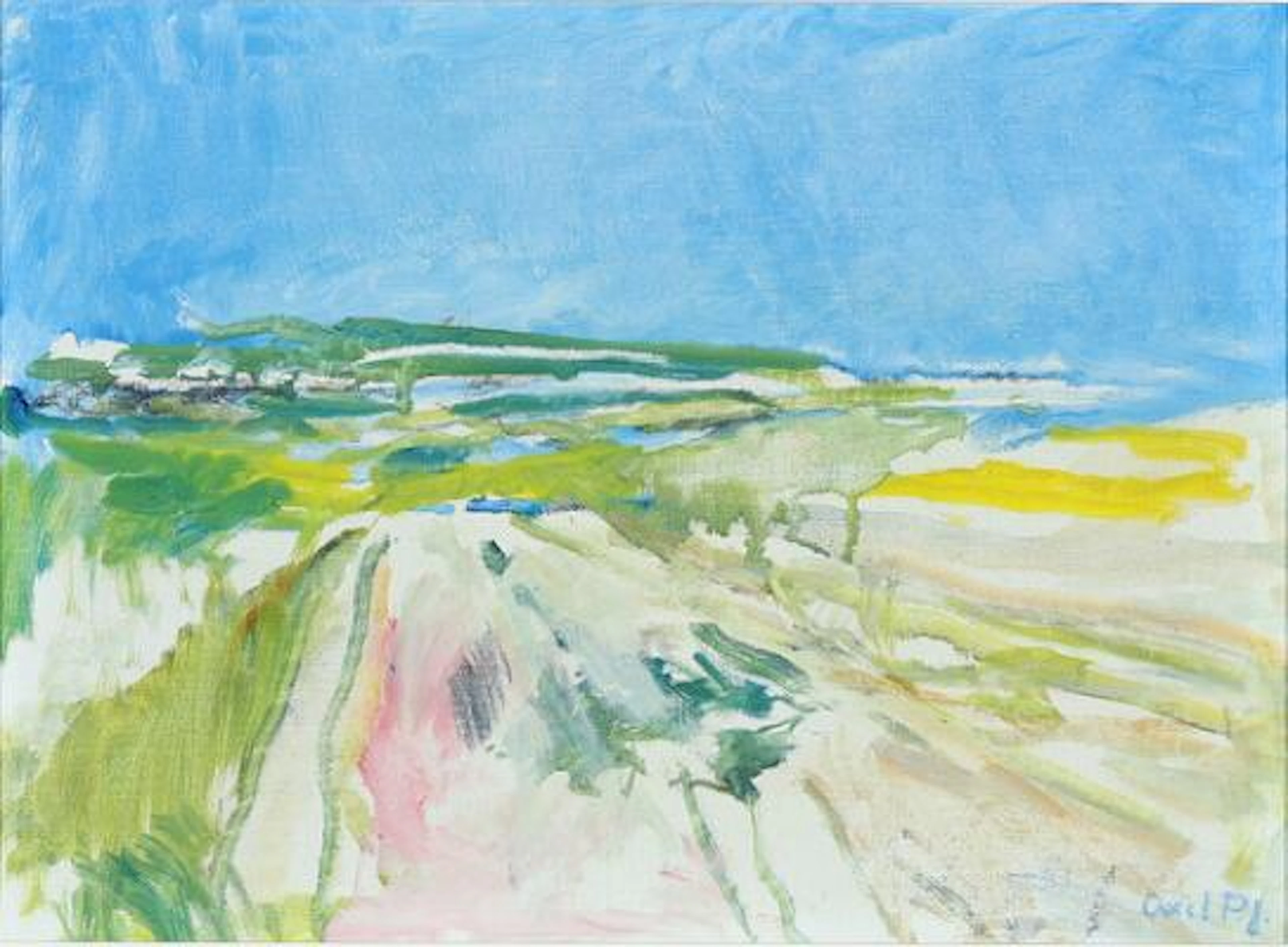 Axel P. Jensen: Landscape. Signed Axel PJ. Oil on canvas. 36 x 48