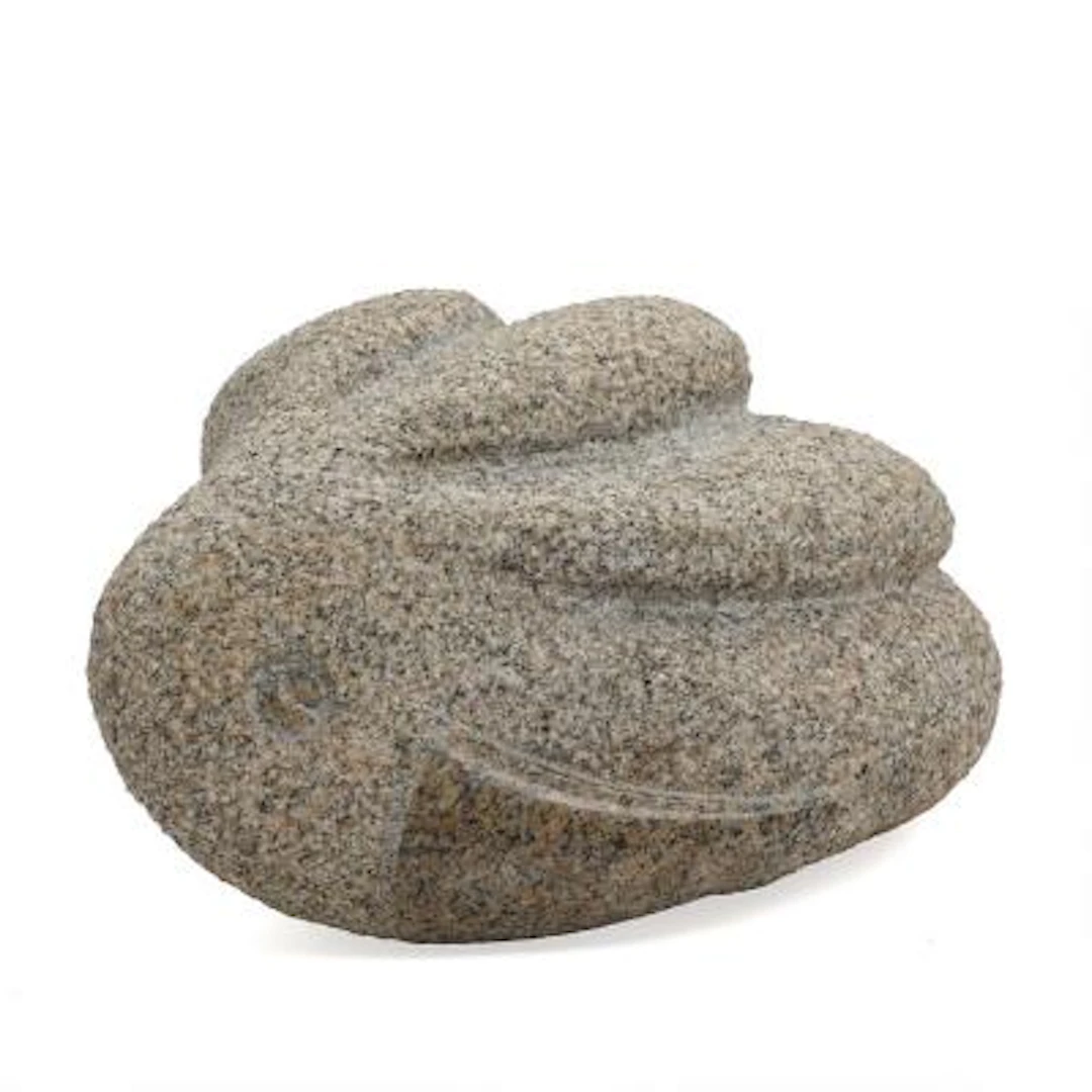Flemming Holm: A partly polished granite sculpture in shape of a bird.