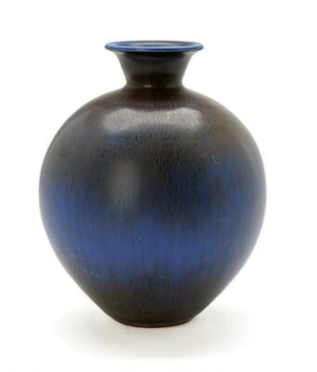 Berndt Friberg: A round stoneware vase decorated with brown and bluish