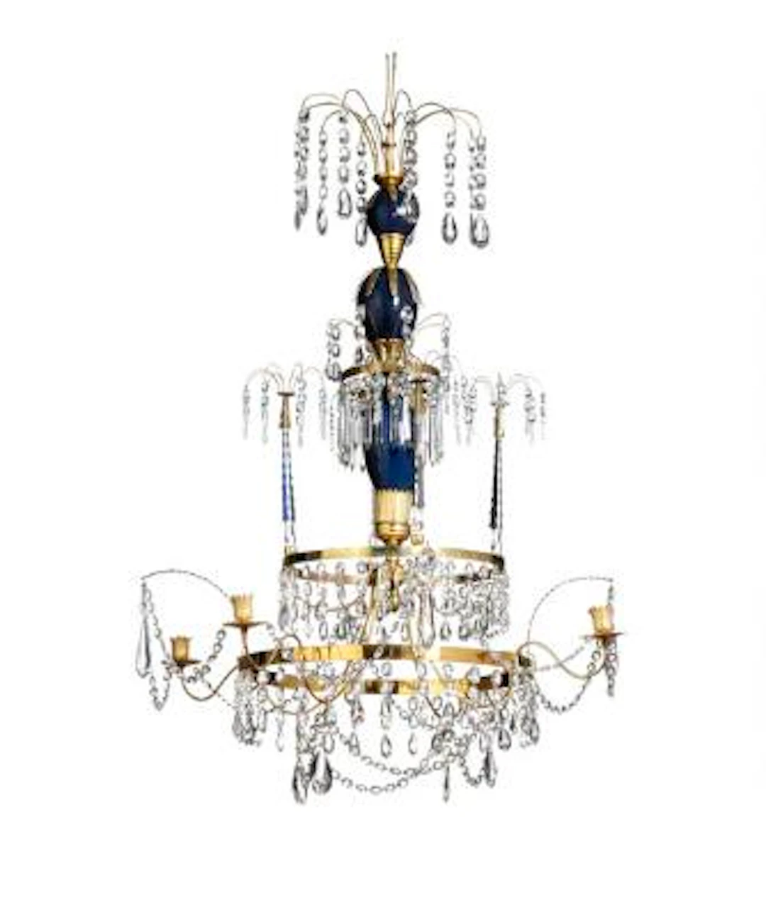 A Baltic crystal chandelier. 19th century. H. 100 cm. Diam. 70 cm.