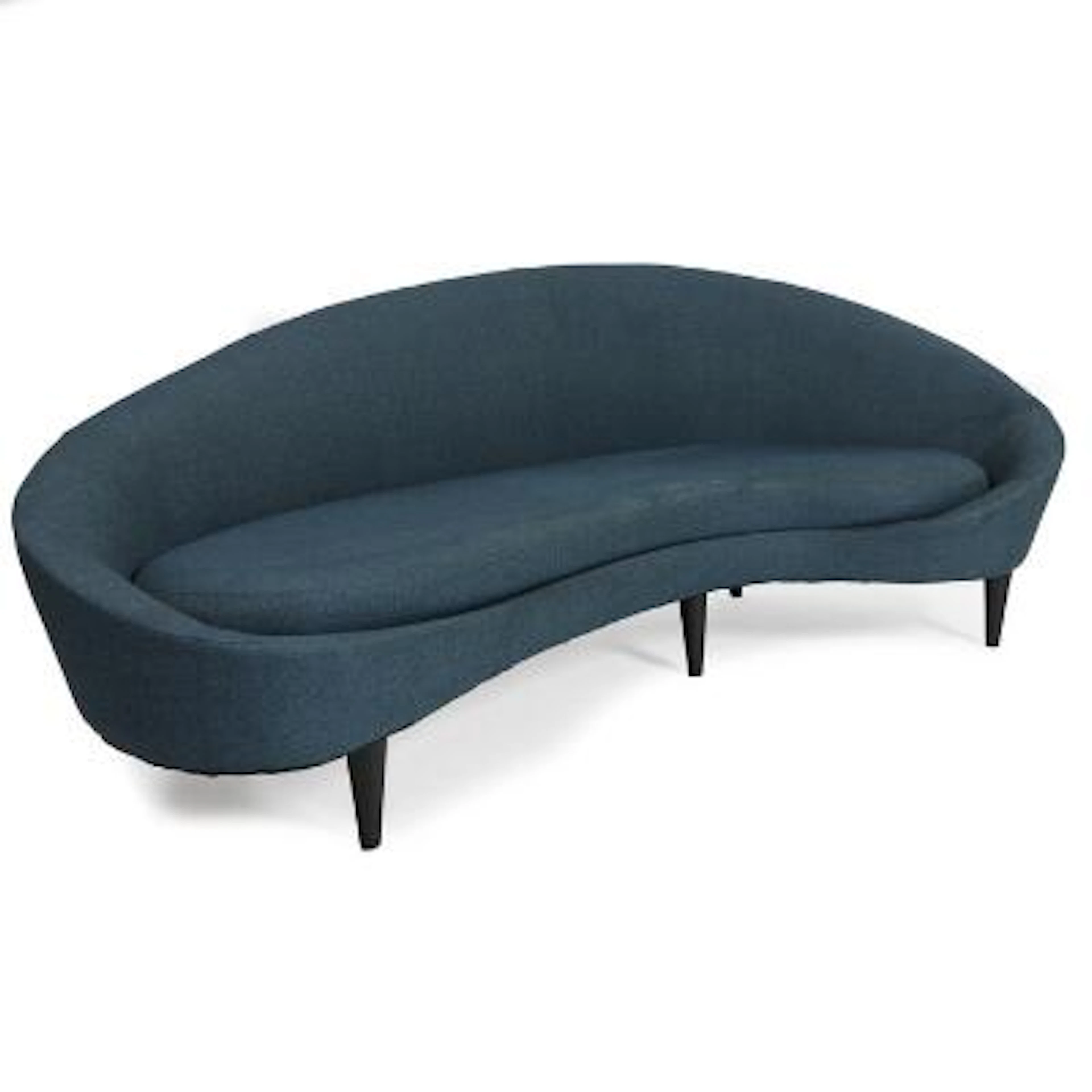 Federico Munari, style of: Three seater curved sofa with black lacquered
