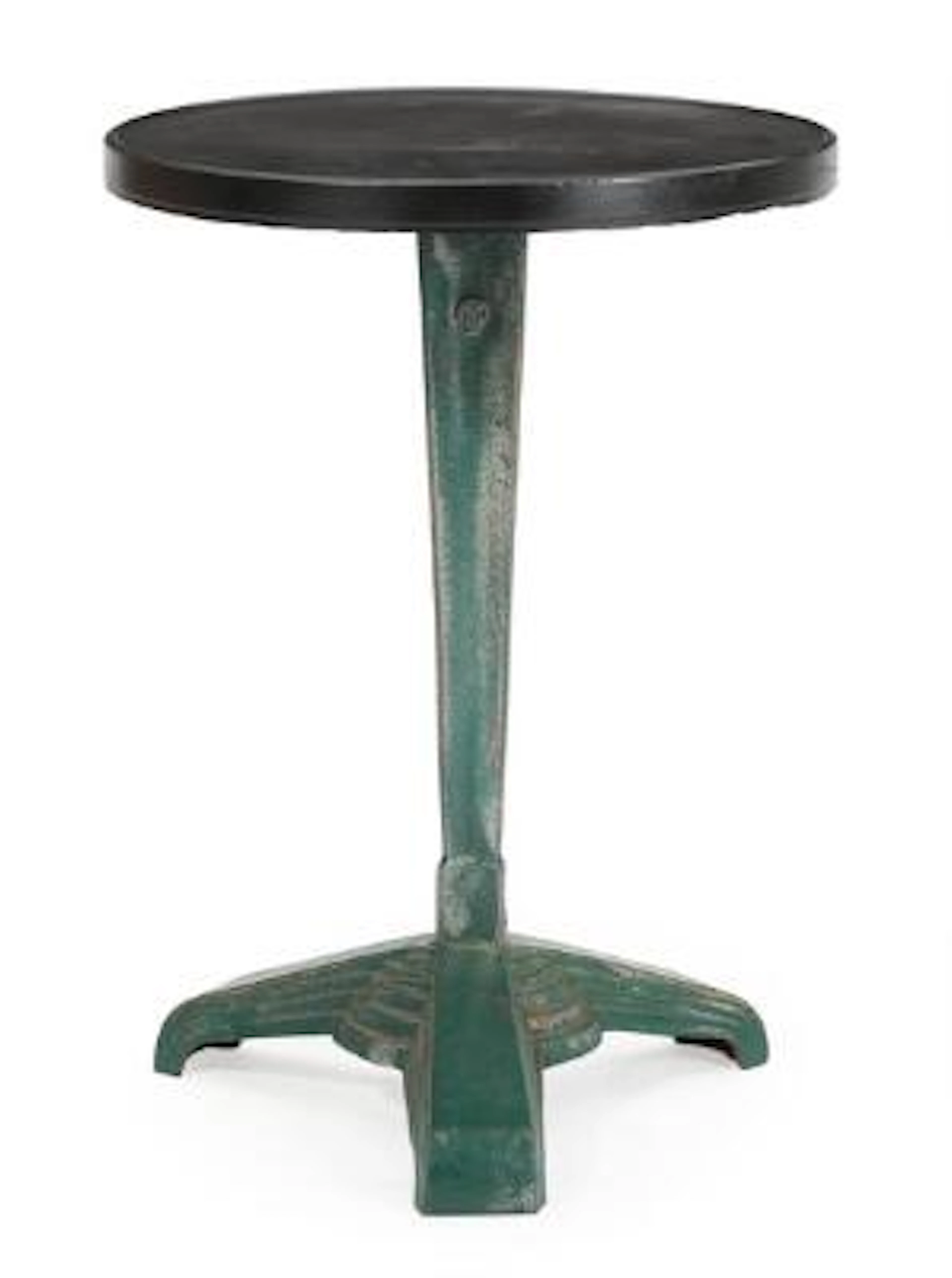 Louis Vuitton: An Art Deco café table with green painted cast iron