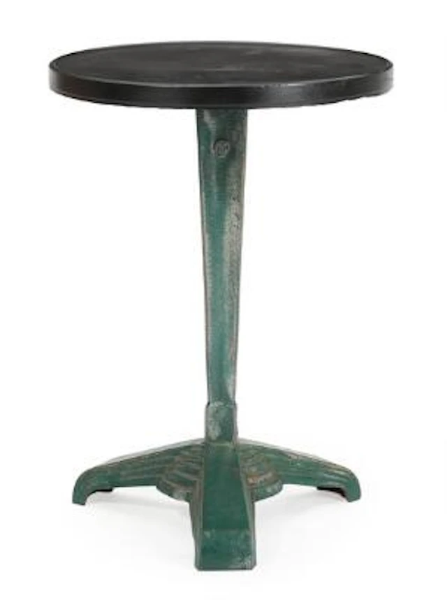 Louis Vuitton: An Art Deco café table with green painted cast iron