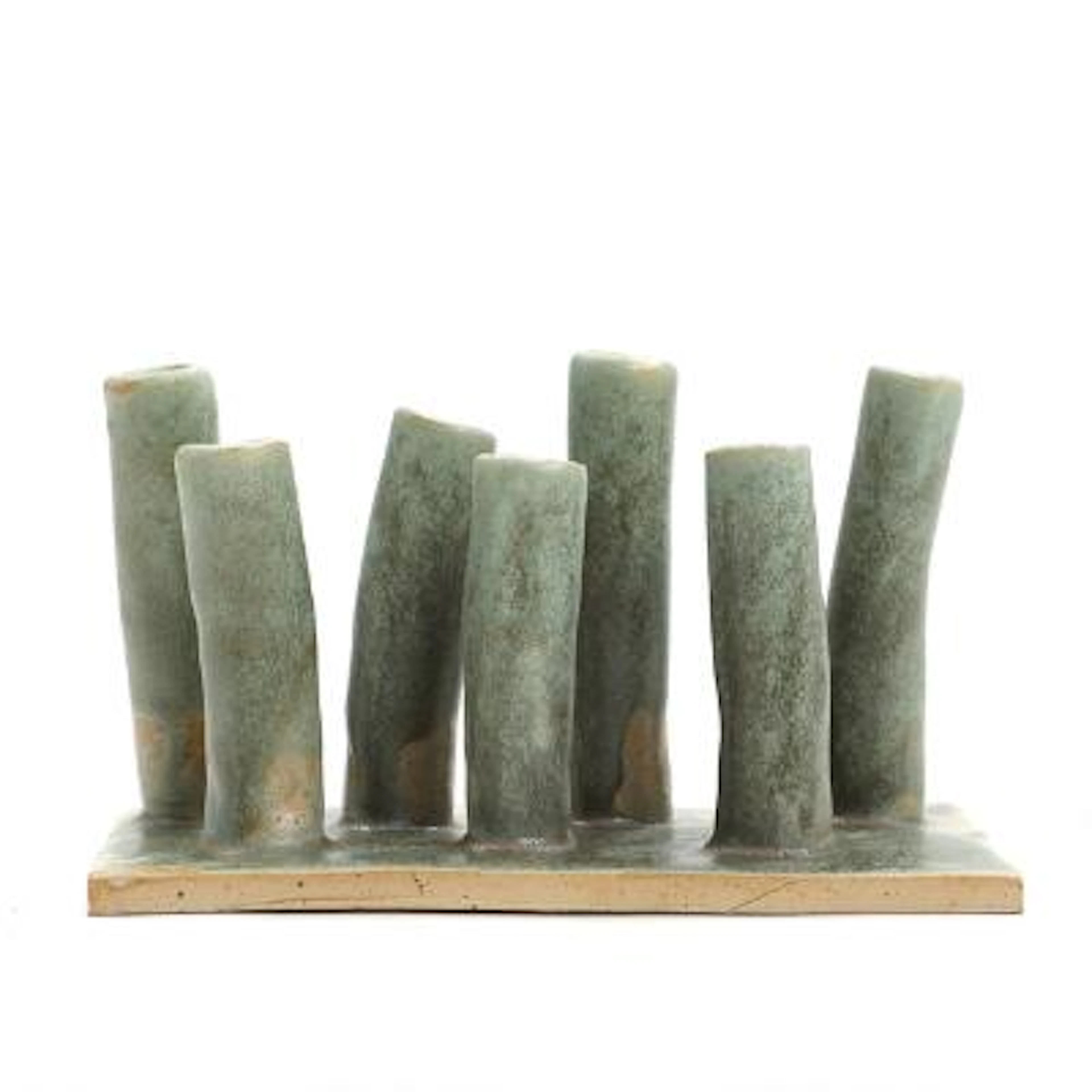 Malene Hindsgaul: Multivase of stoneware. Partially decorated with