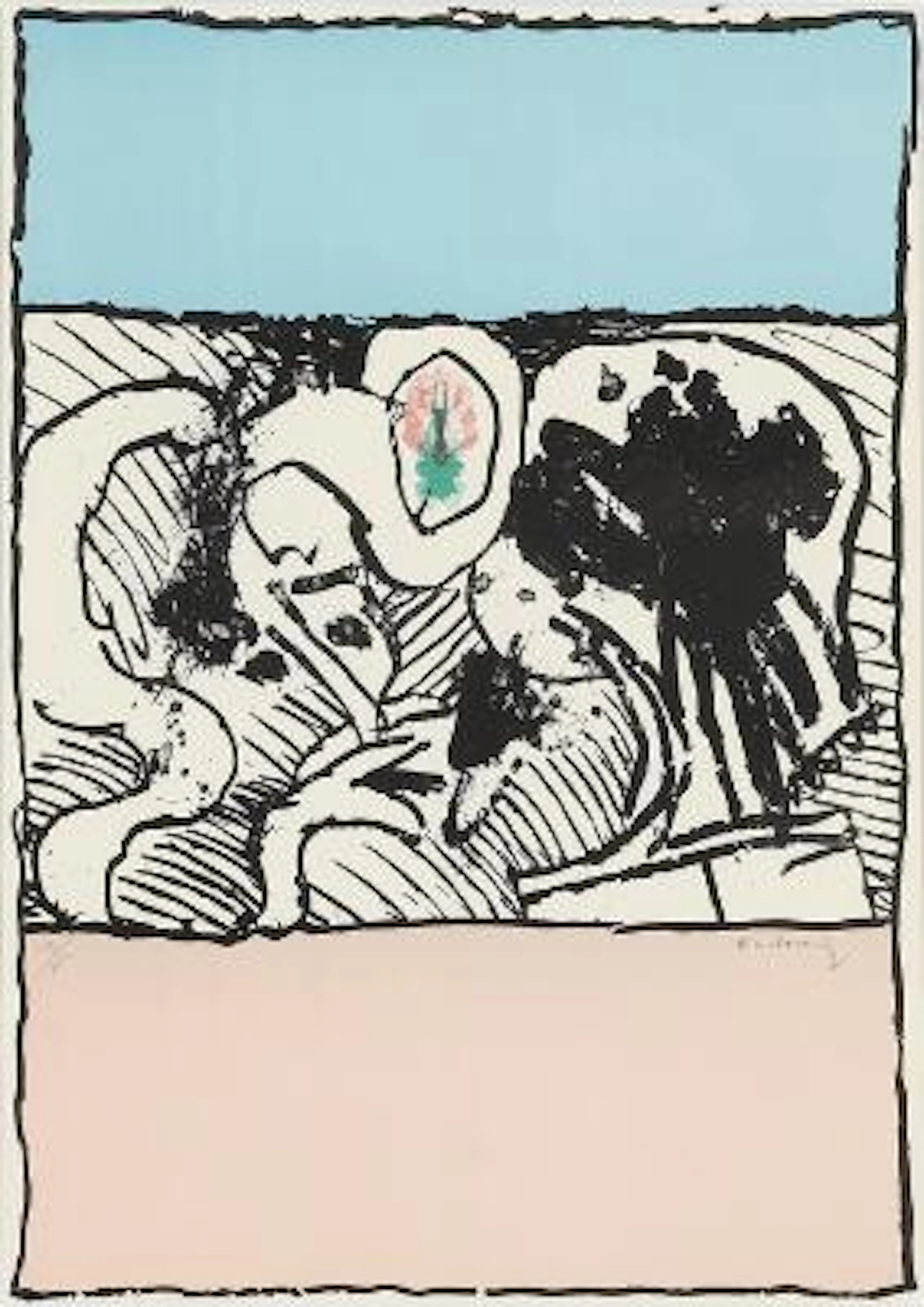 Pierre Alechinsky: Untitled. Signed Alechinsky, 92/300. Lithograph