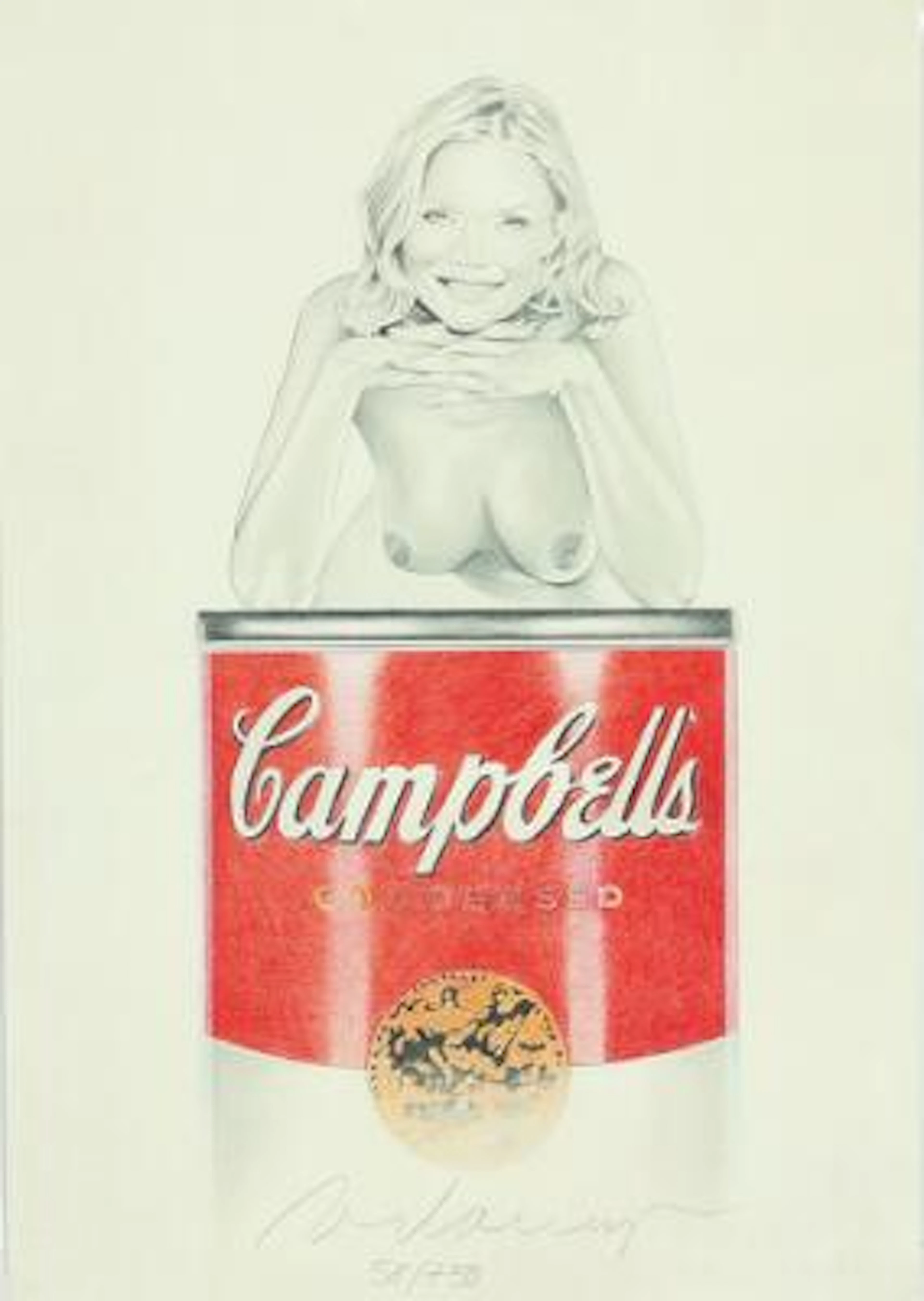 Mel Ramos: "Suzy Soup". Signed Mel Ramos, 58/750. Lithograph in colours.