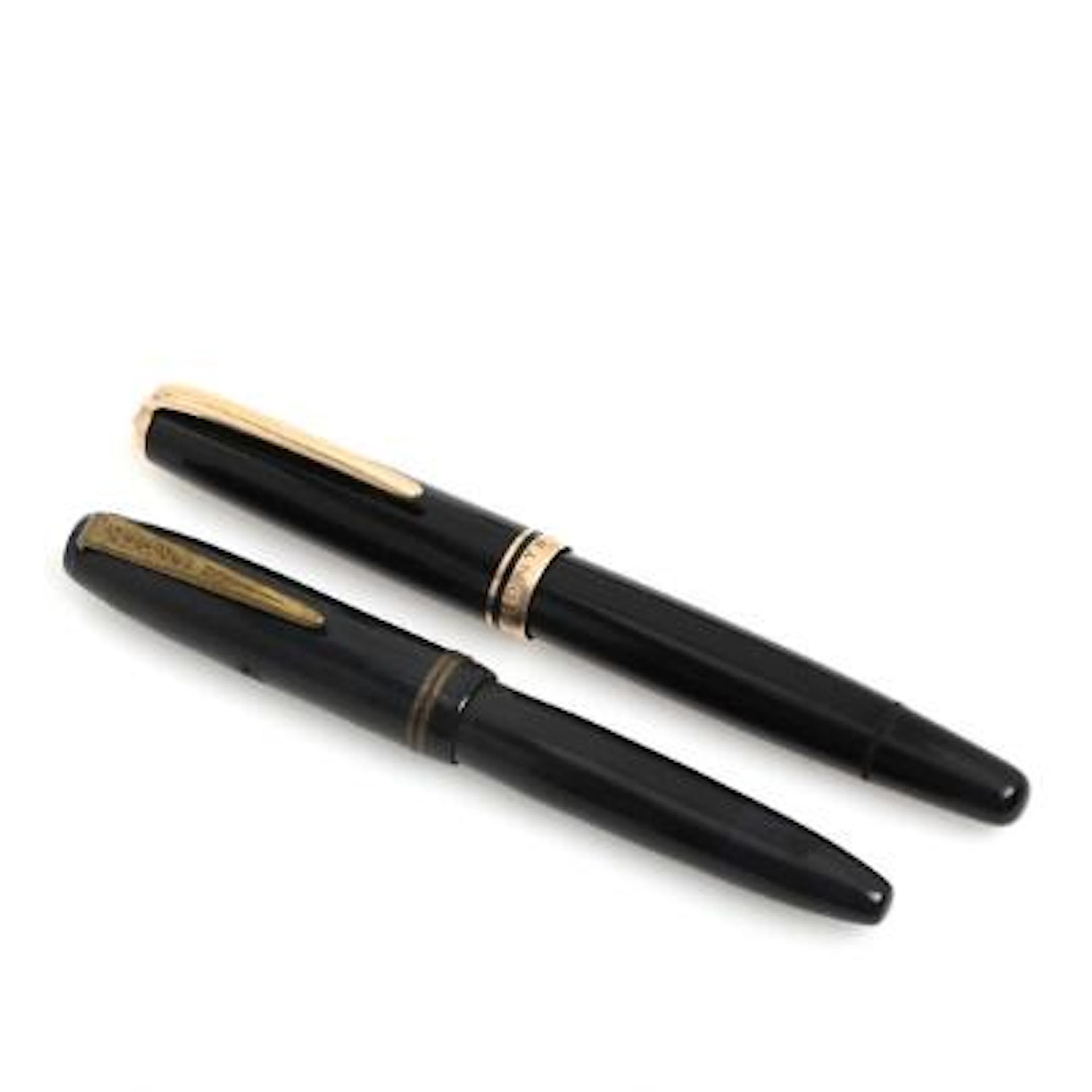 Montblanc, Big Ben: Two fountain pens in black resin with nibs of