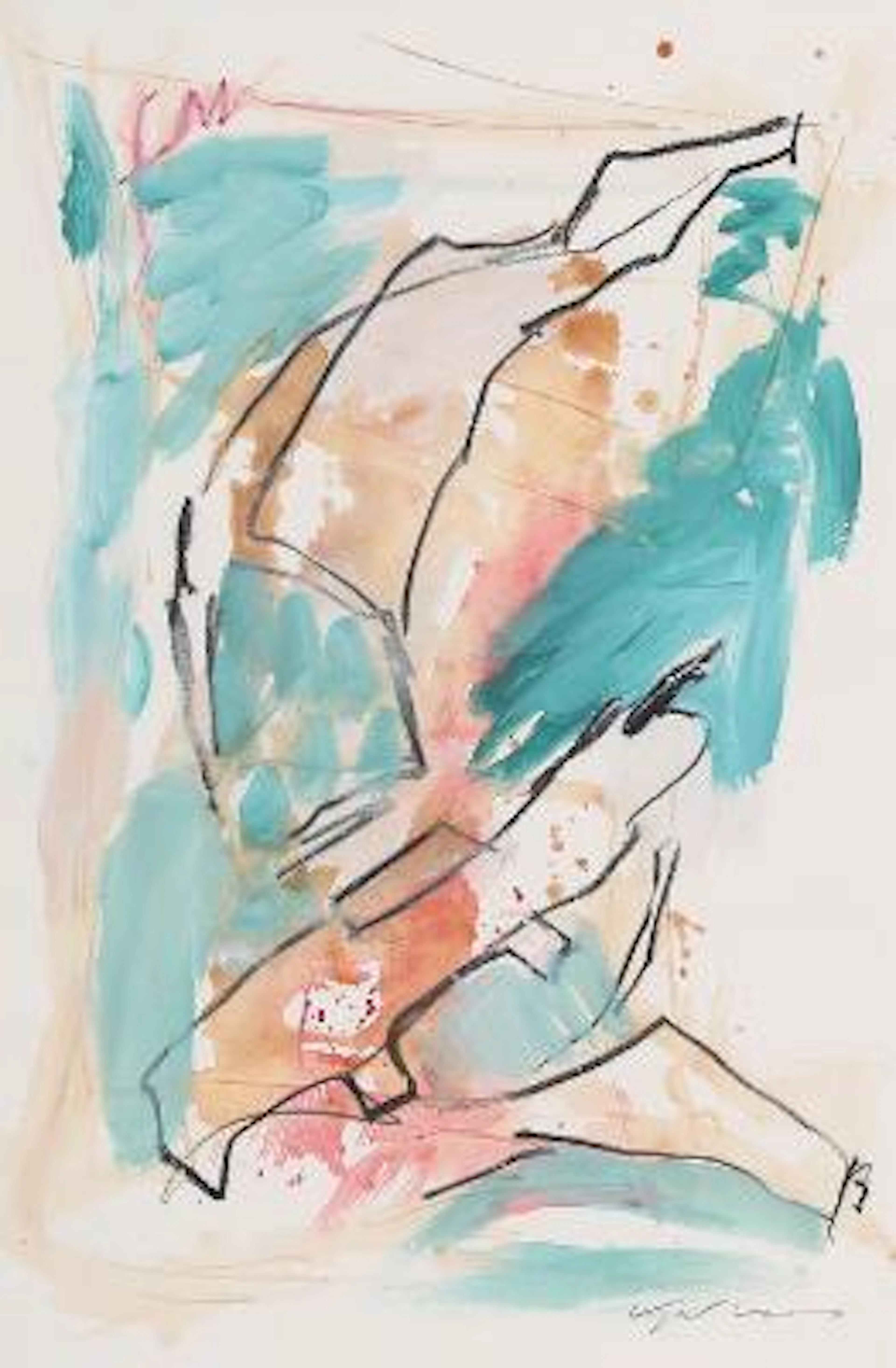 Kjeld Ulrich: Untitled. Signed Kjeld Ulrich. Watercolour and crayon