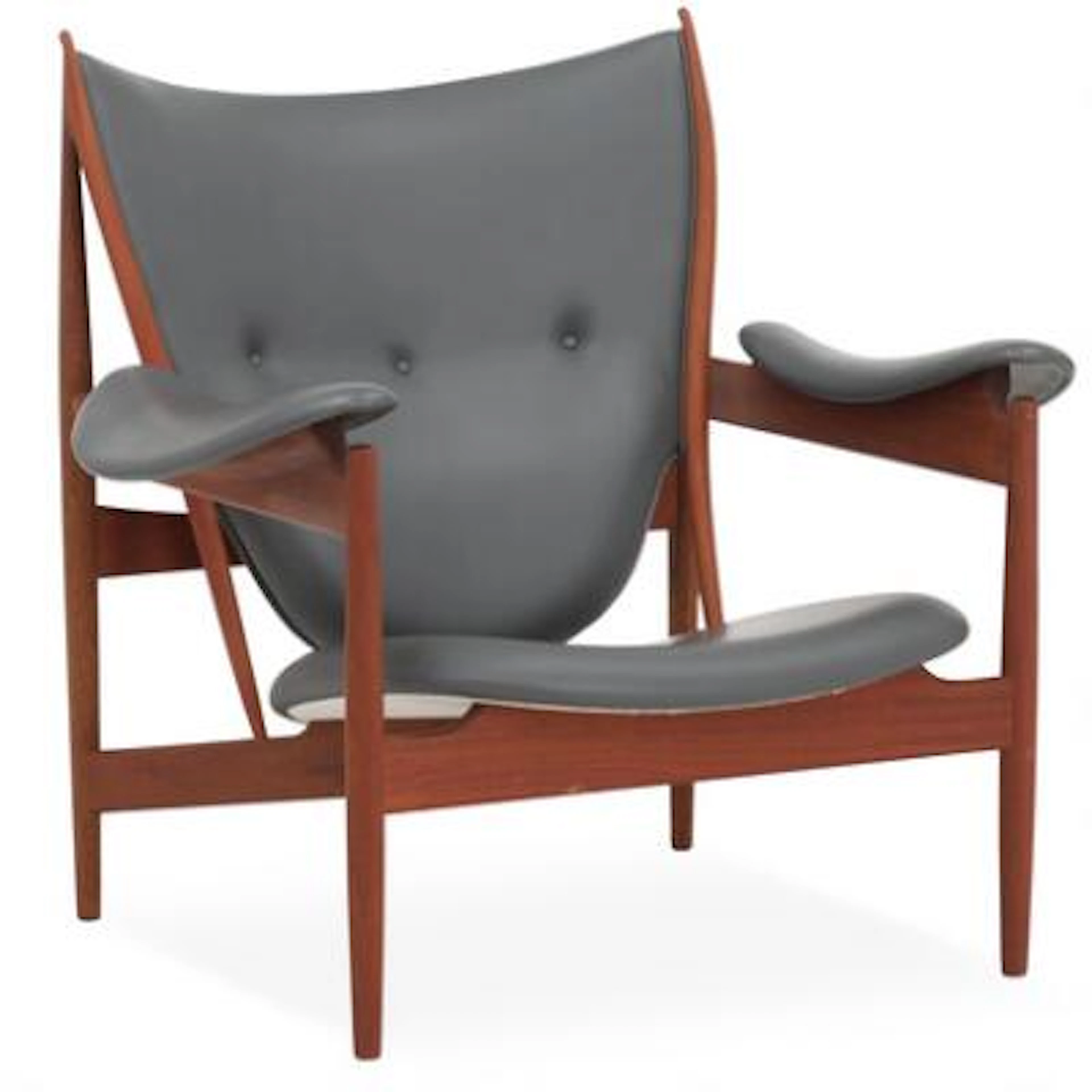 Finn Juhl: "Chieftain Chair". A mahogany easy chair. Upholstered with