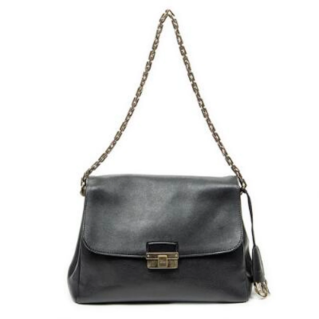 Christian Dior: A "Diorling Large" bag of black calf leather with