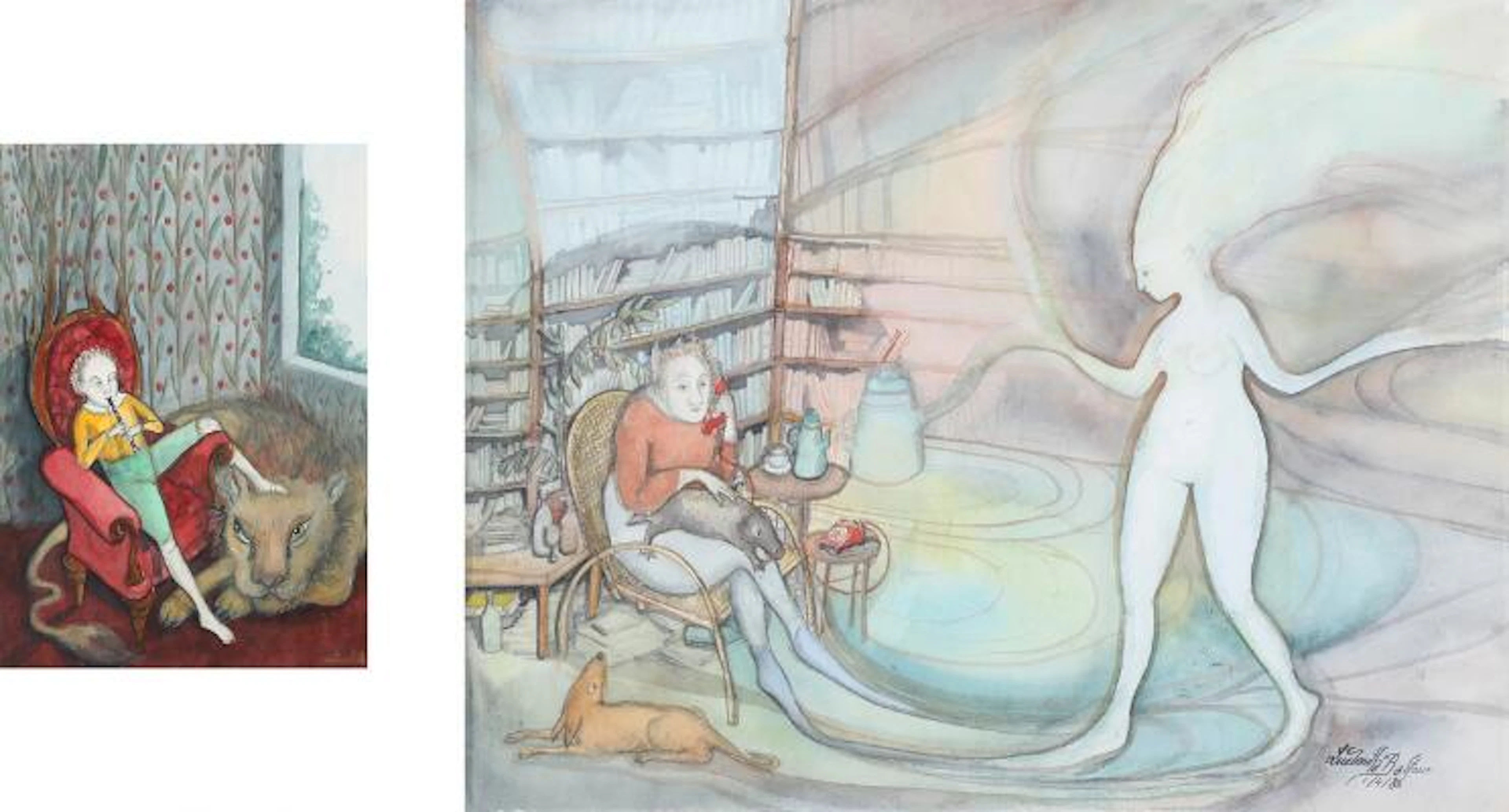 Ludmilla Balfour: Untitled, 1986 and 1991. Signed and dated. Watercolour
