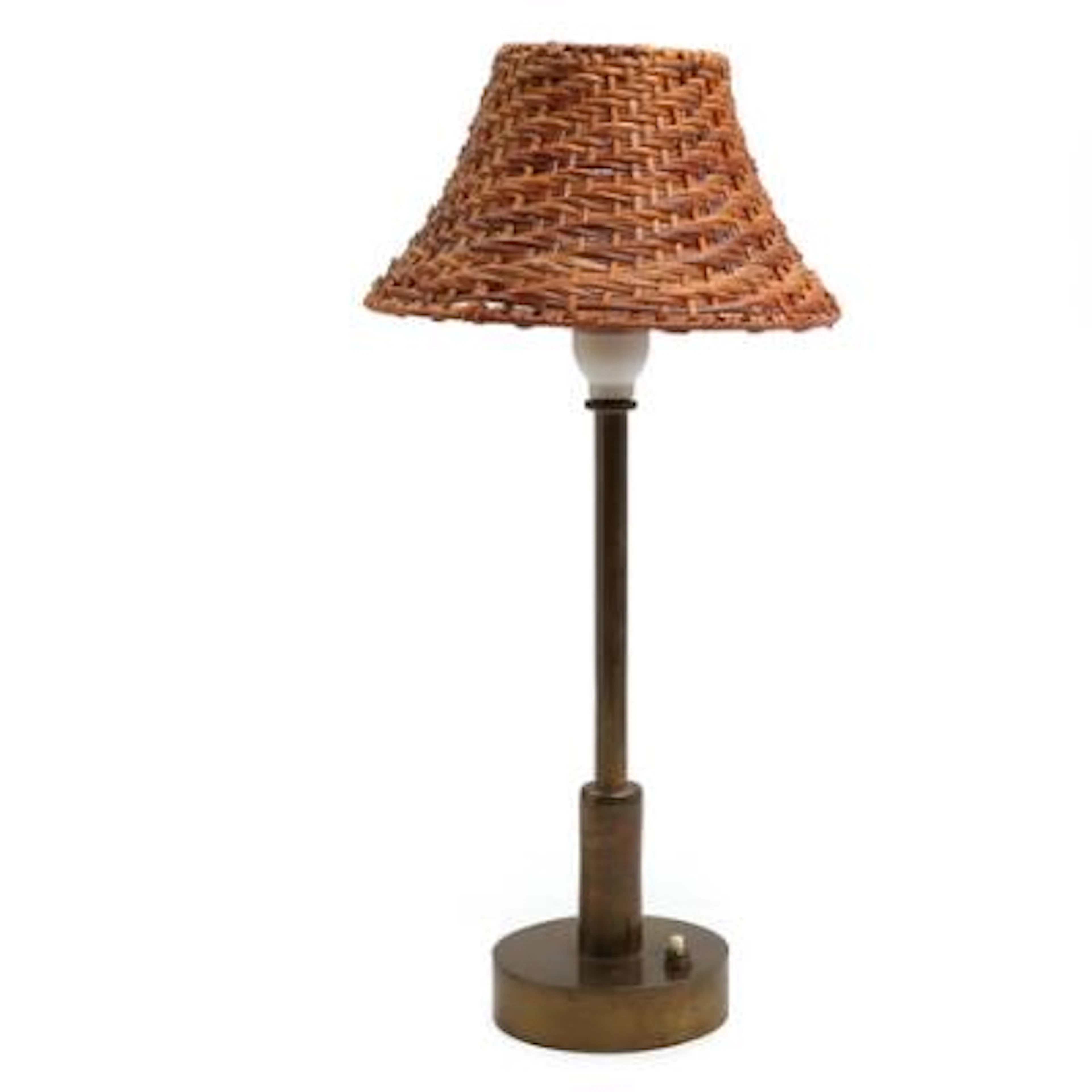 Scandinavian design: Table lamp in patinated brass. 1950s. H. 48 incl.