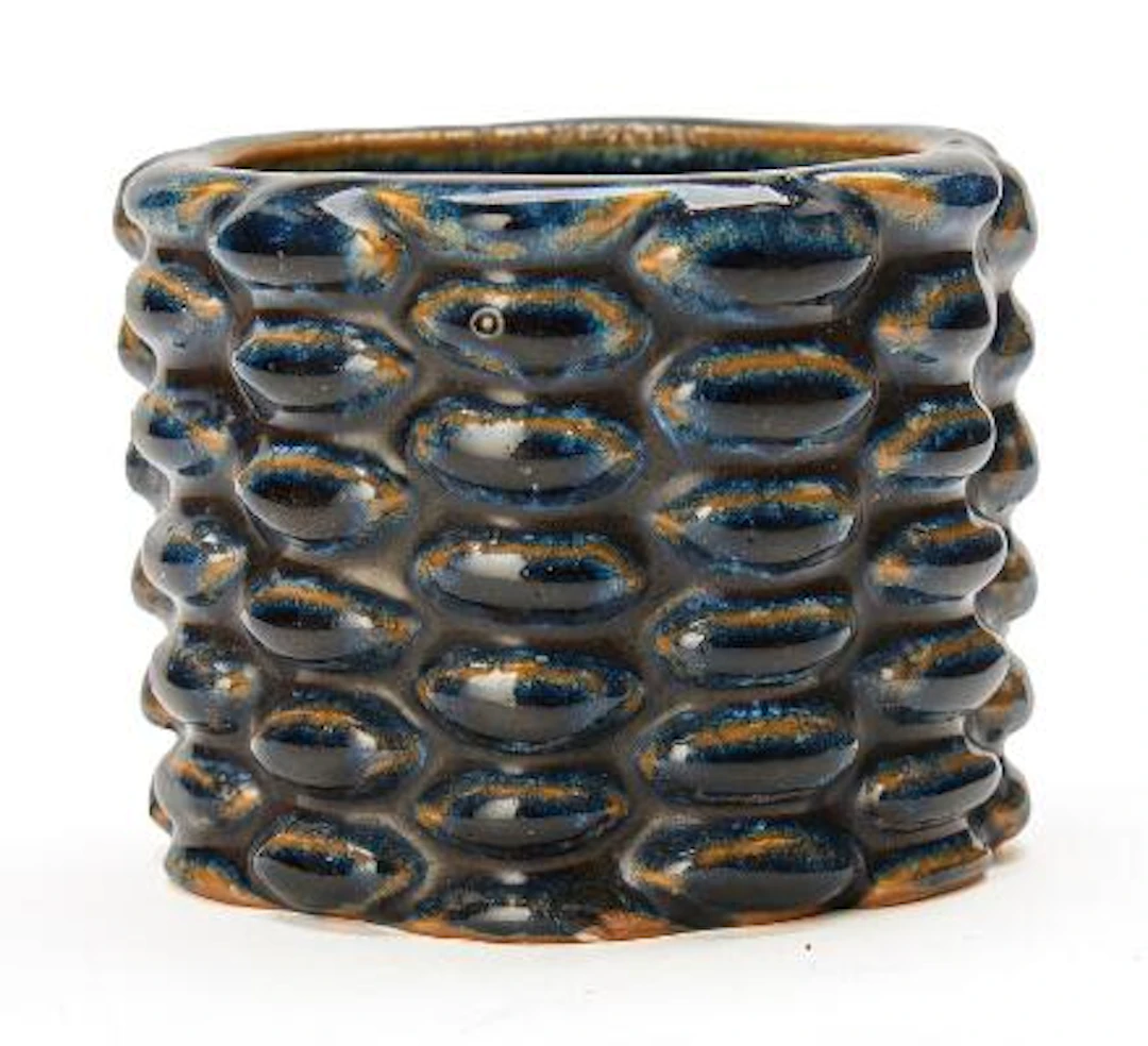Axel Salto: A cylindrical stoneware vase modelled in a knopped style.