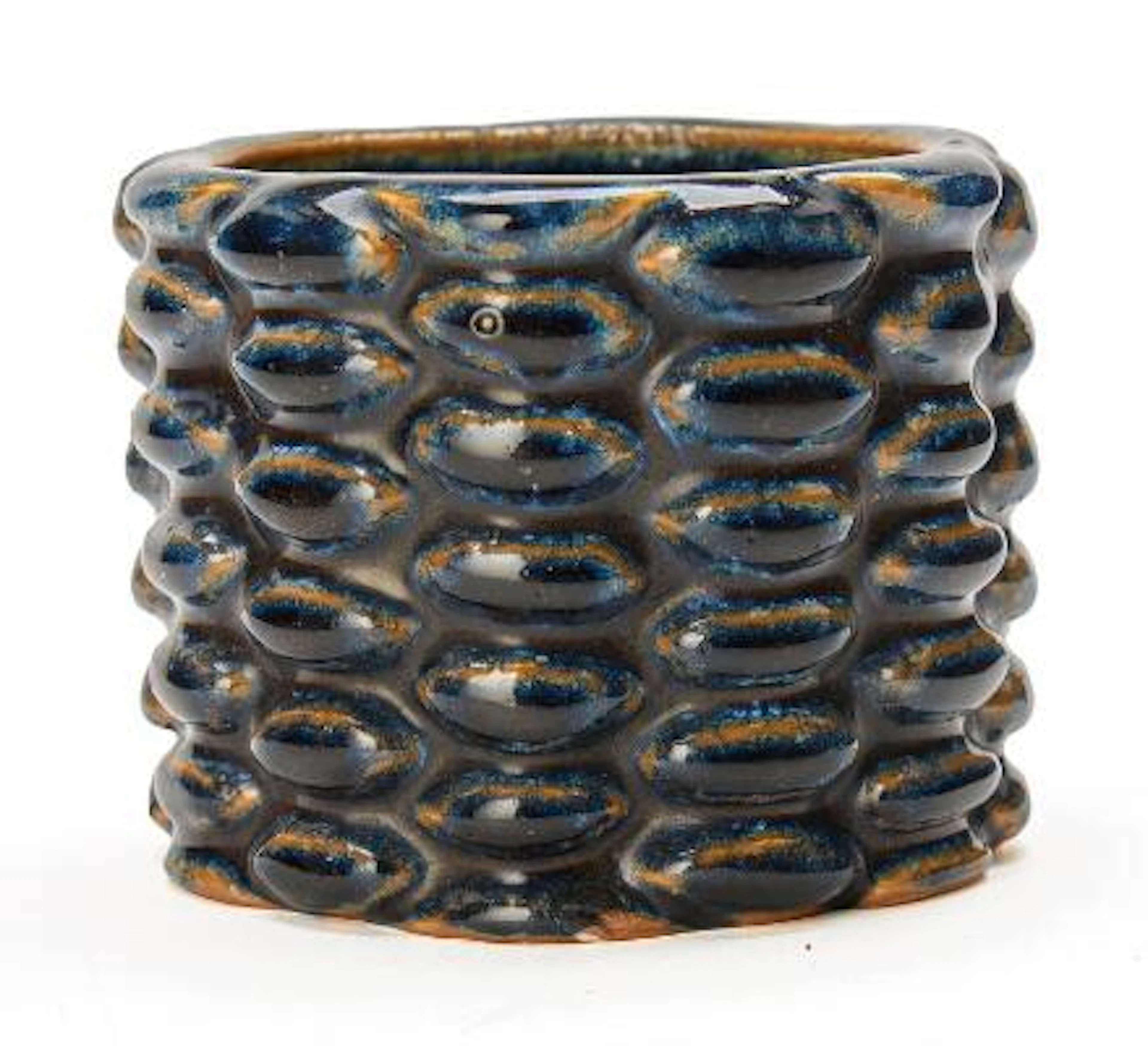 Axel Salto: A cylindrical stoneware vase modelled in a knopped style.
