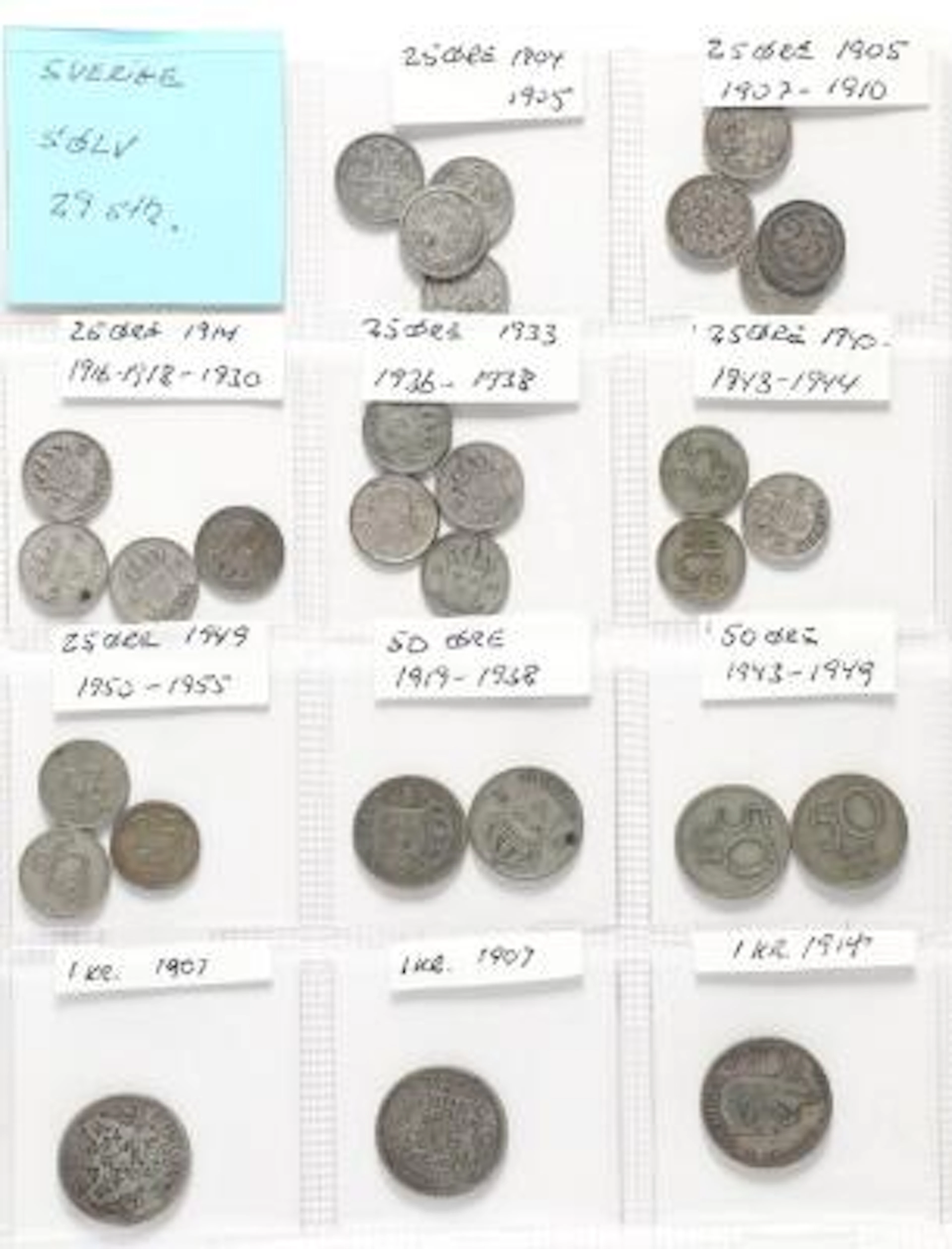 2 albums with coins from Finland, Holland, Italy, Luxembourg, Norway