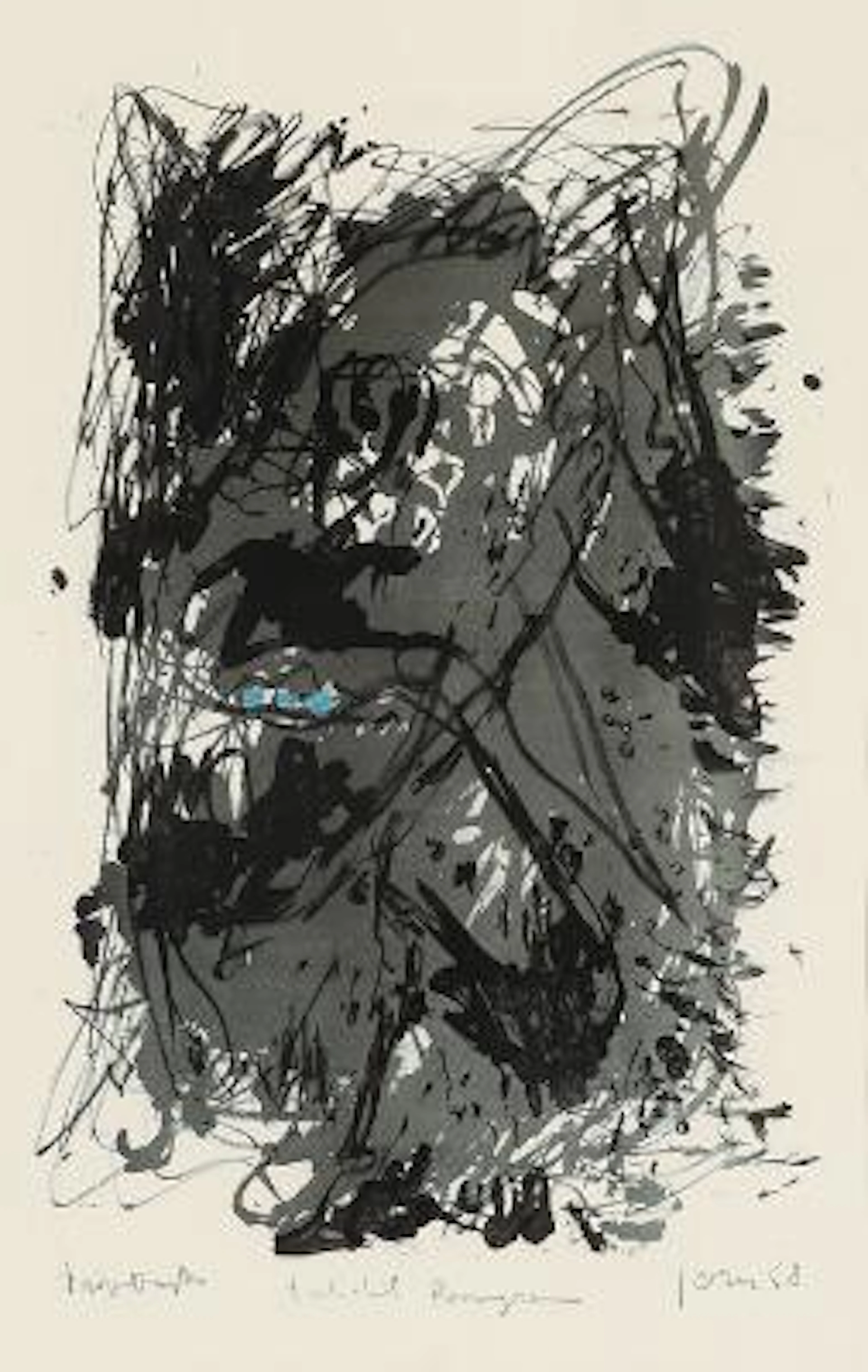 Asger Jorn: "Porca Miseria". Signed Jorn 58, 12/35. Lithograph in