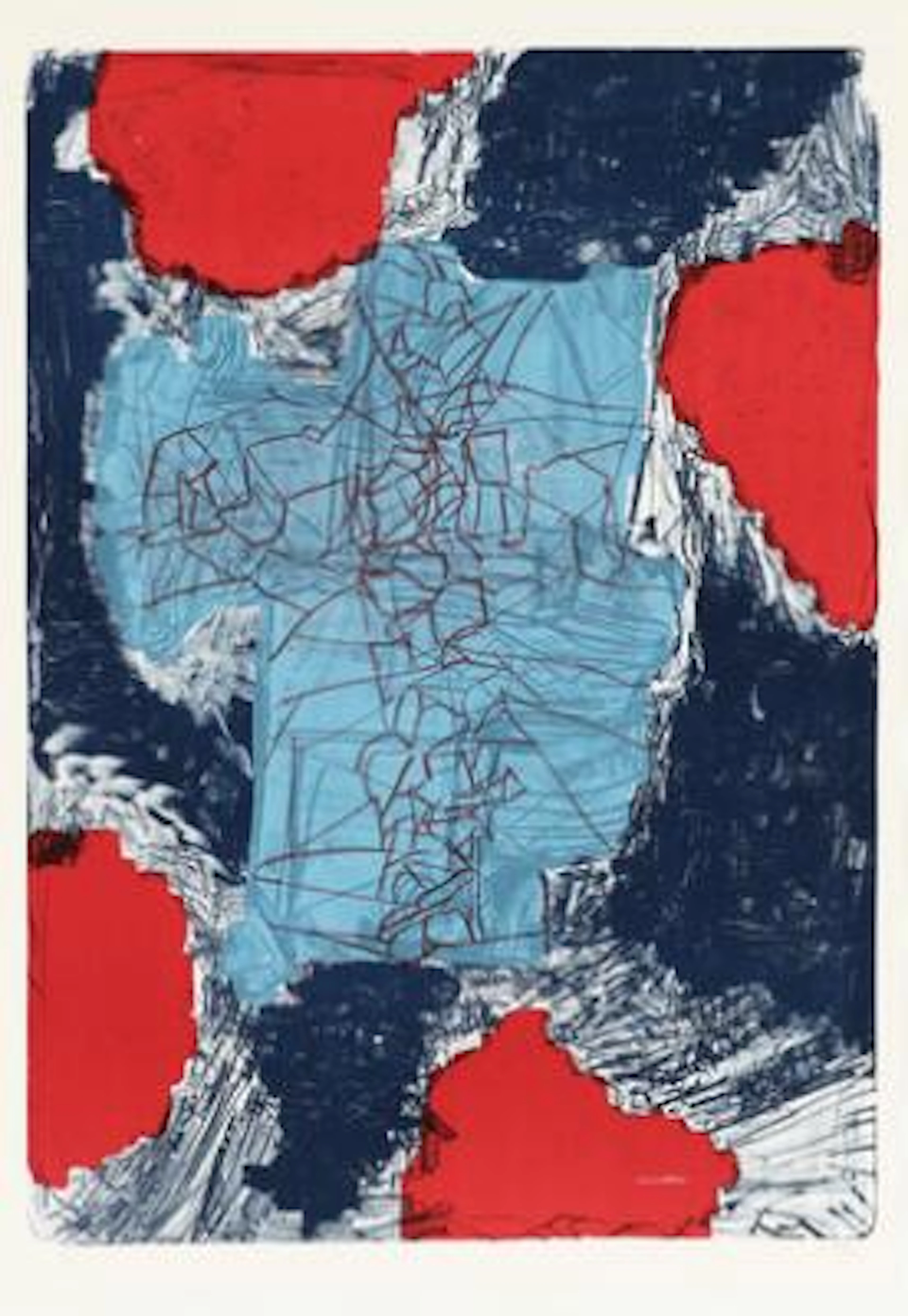 Per Kirkeby: Untitled. Signed PK 95, X/XL. Lithograph in colours.