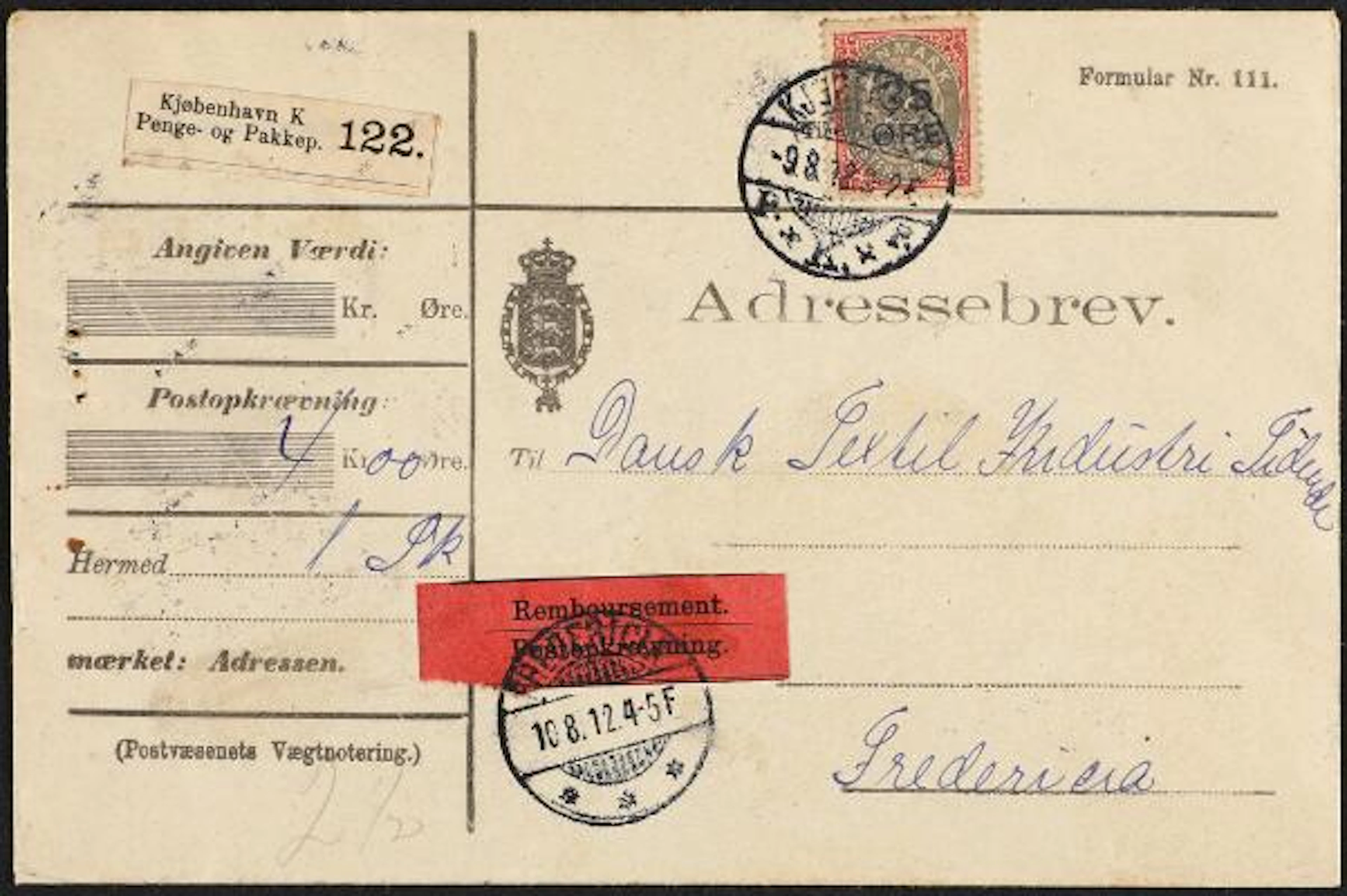 1912. Surcharge. 35/20 Øre, carmine/grey. Pos. 61. INVERTED FRAME.