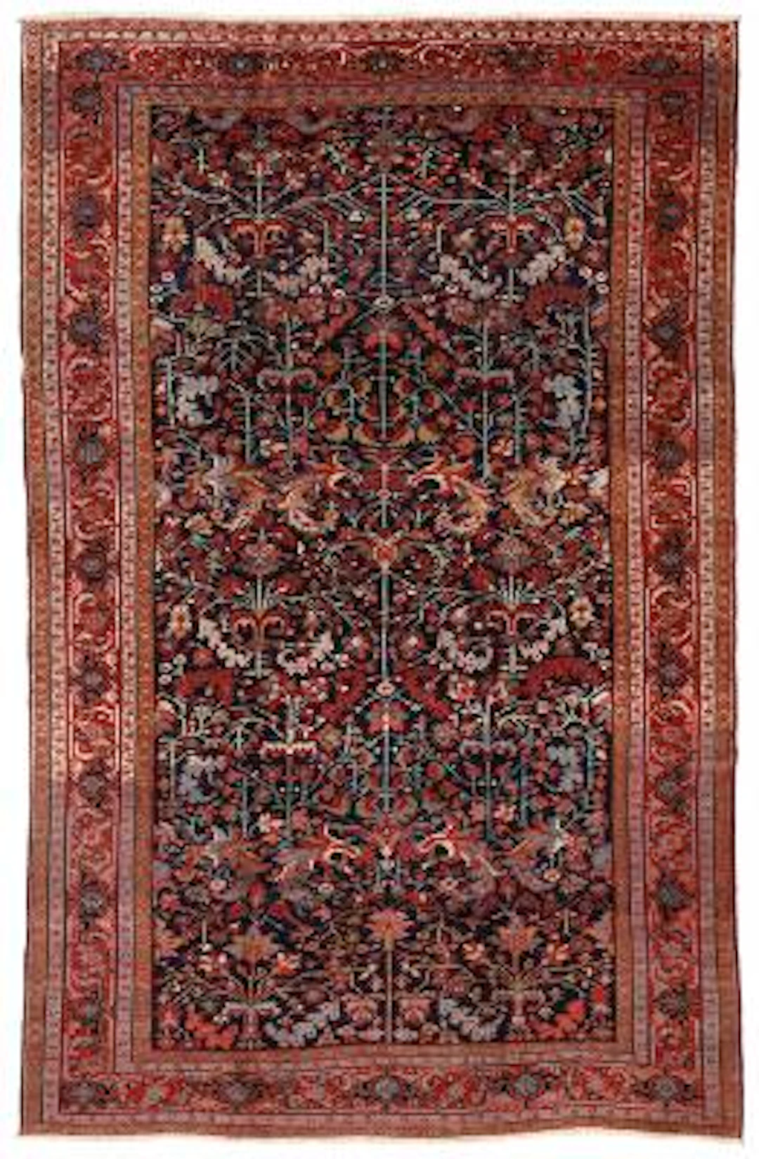 A Heriz carpet, North West Persia. All over stylized branches on a