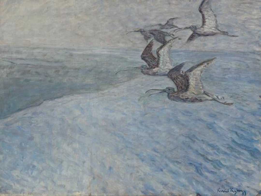 Knud Kyhn: Great Snipe. Signed Knud Kyhn 07. Oil on canvas. 70 x 94
