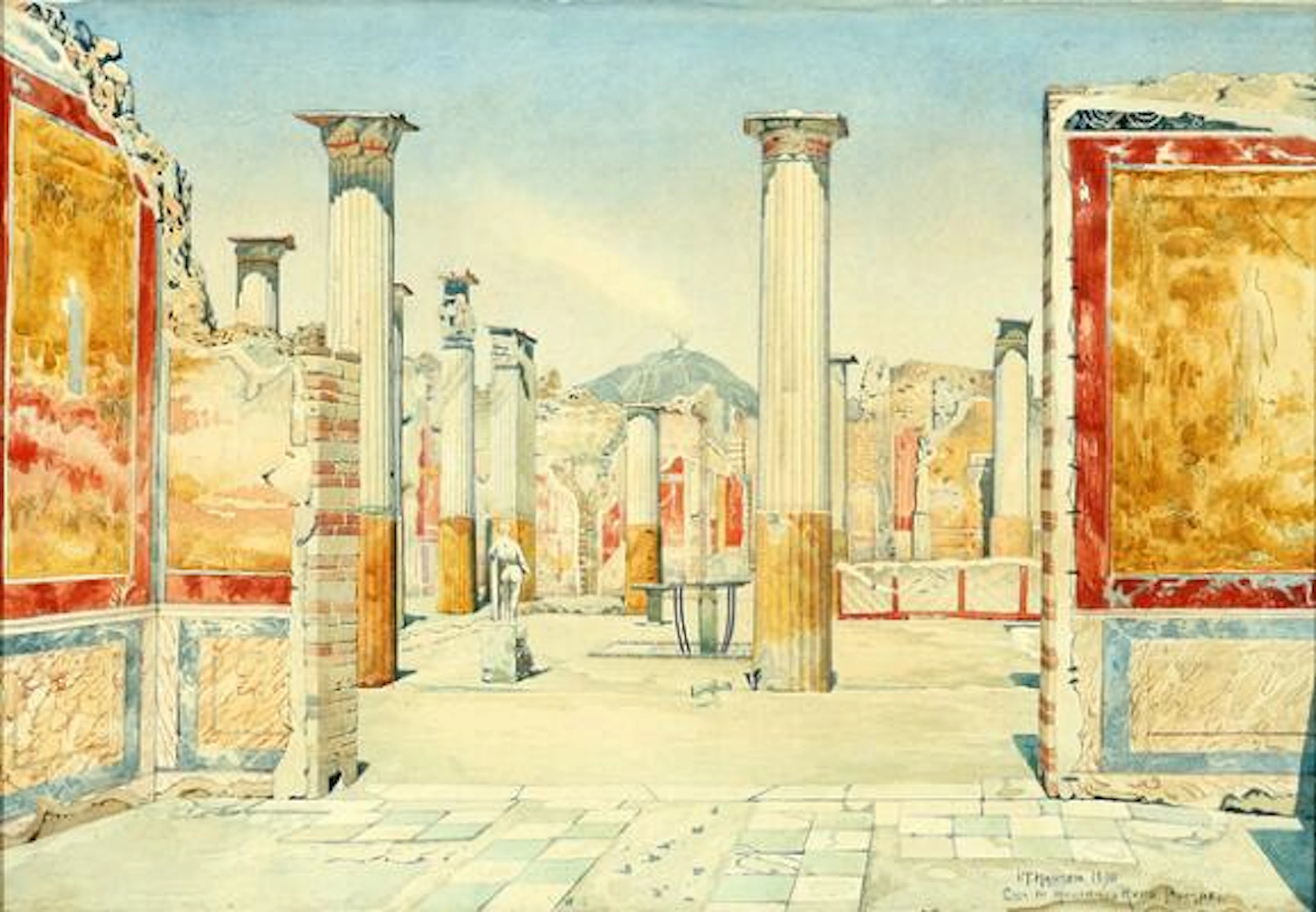 I. T. Hansen: Marcus Holconius Rufus' House. Signed I.T. Hansen 1890