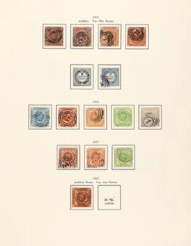 Denmark. 1851-1967. Fine old collection in a Stender album incl. a