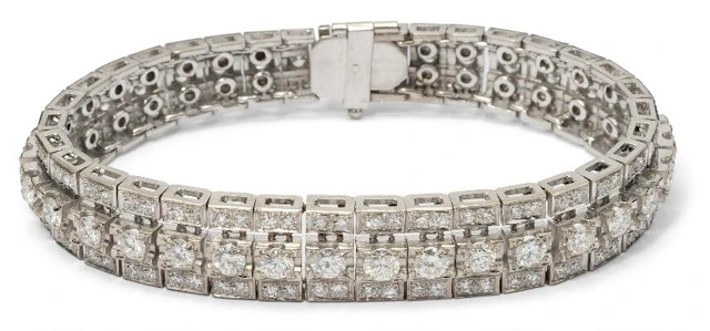 A diamond bracelet set with numerous brilliant and single-cut diamonds